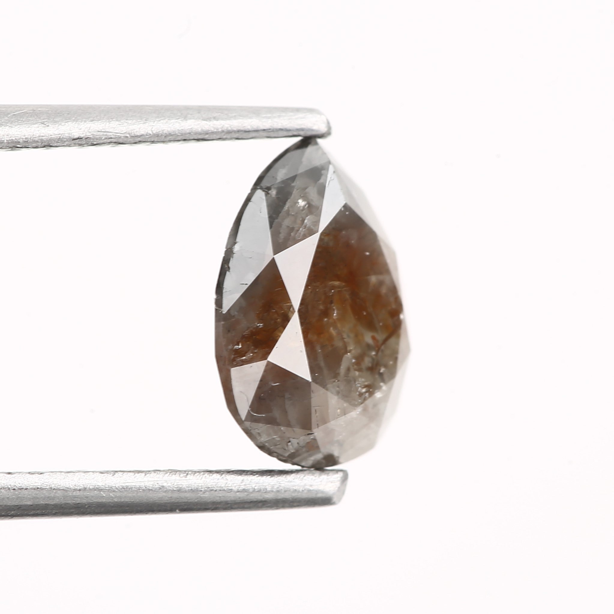 1.16 Carat Natural Orange Gray Pear Loose Diamond 7.72 MM