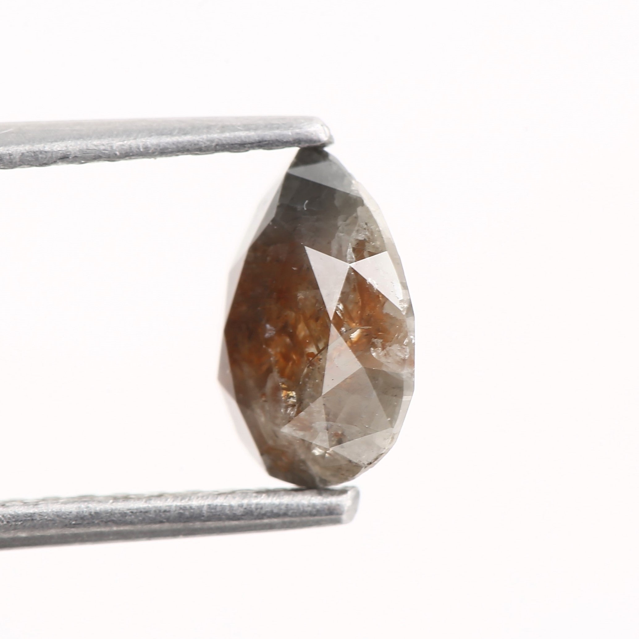 1.16 Carat Natural Orange Gray Pear Loose Diamond 7.72 MM