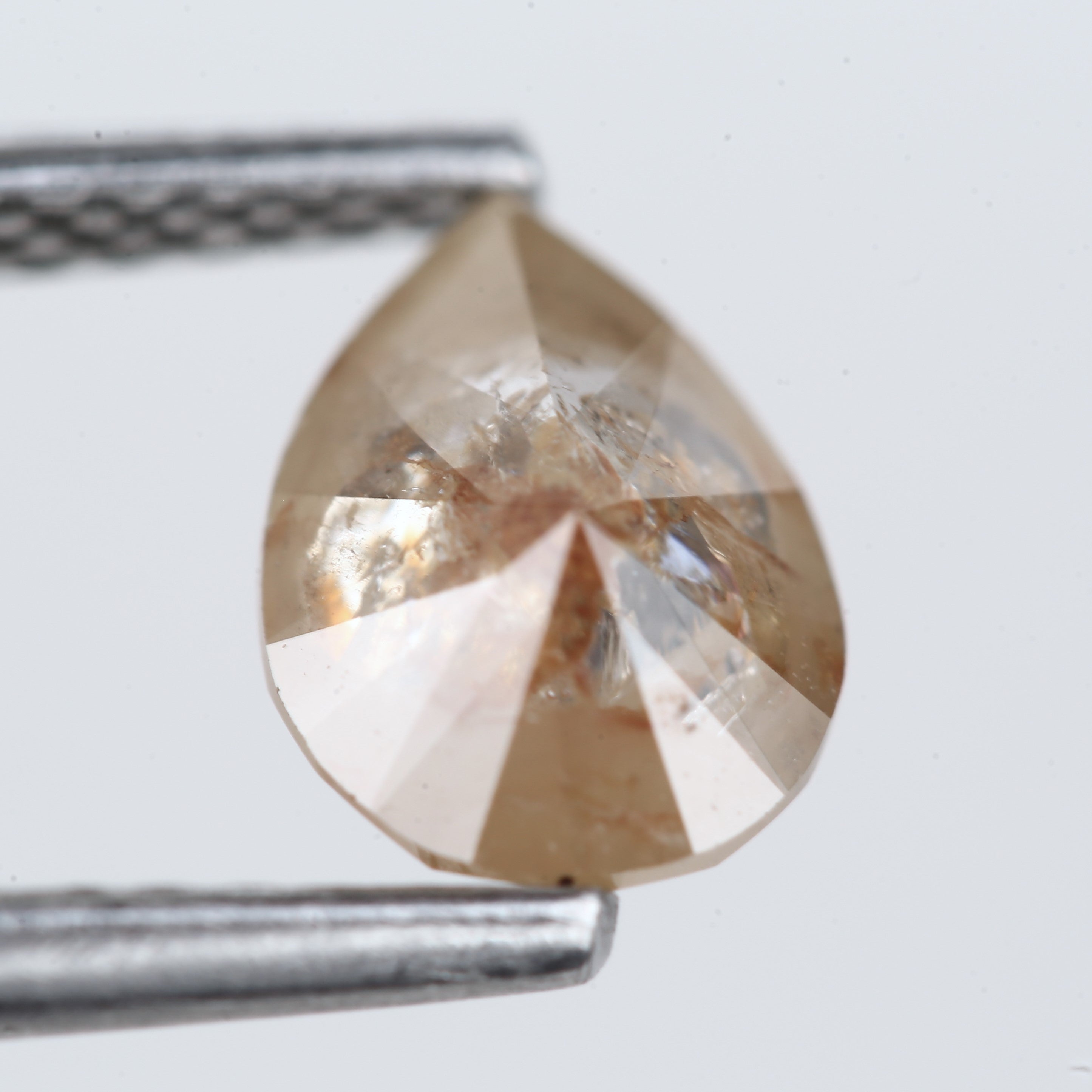 0.90 Carat Orange Salt and Pepper Pear Shape Diamond 7.2 MM