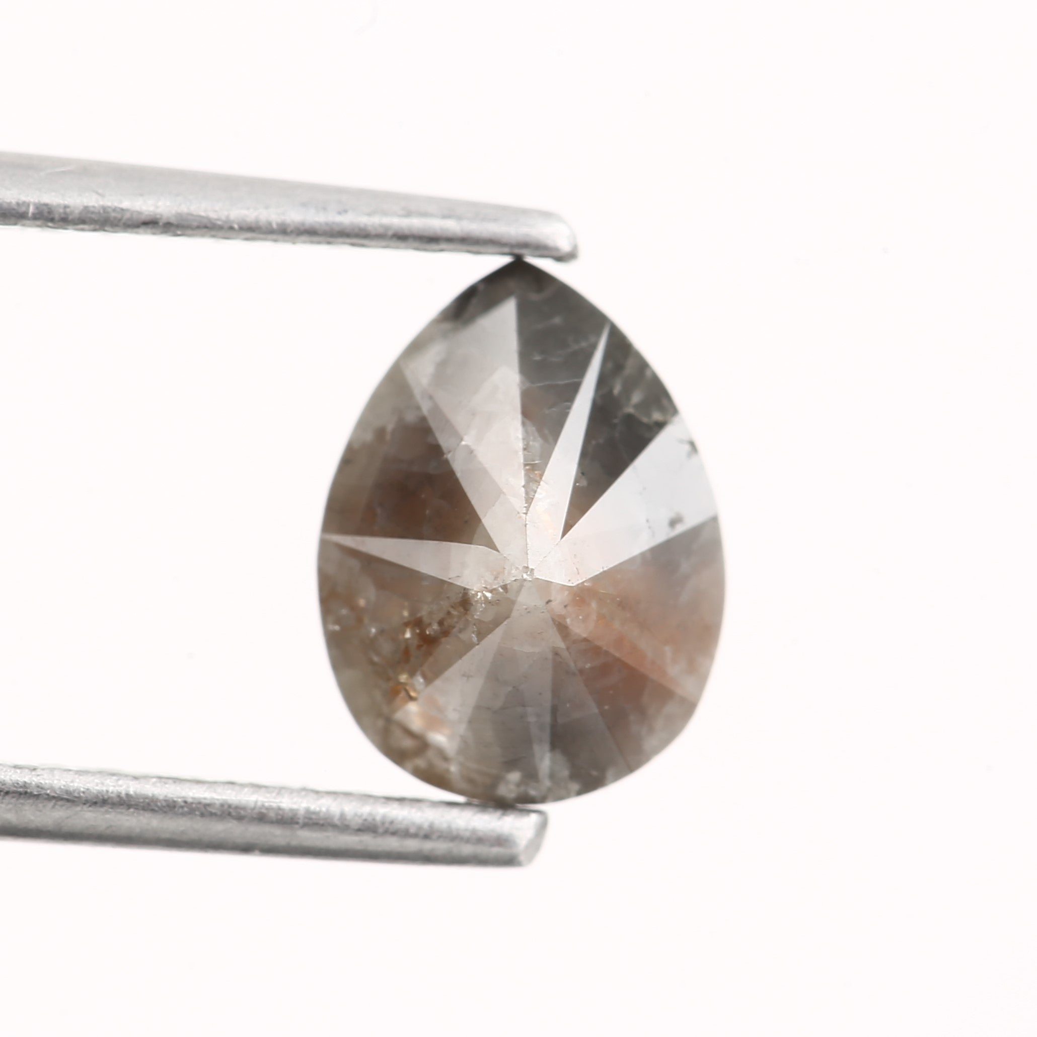 1.16 Carat Natural Orange Gray Pear Loose Diamond 7.72 MM