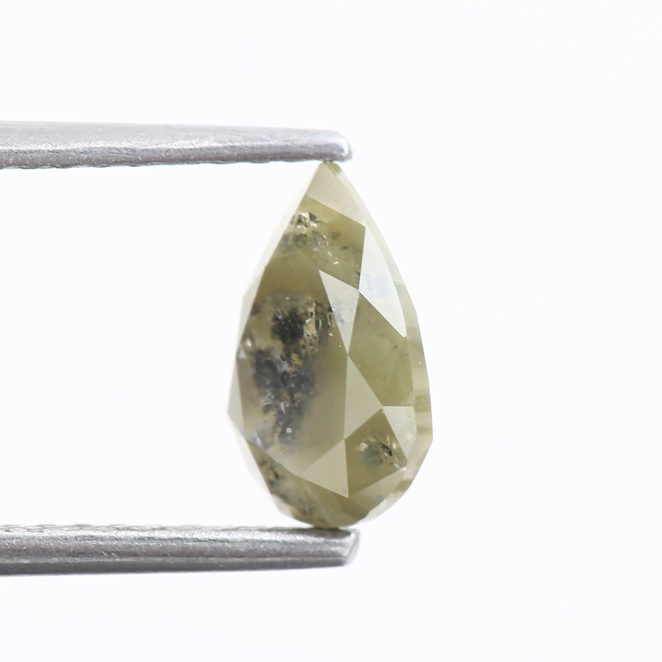 1.18 Carat Rustic Natural Yellow Pear Brilliant Cut Diamond 8.18 MM