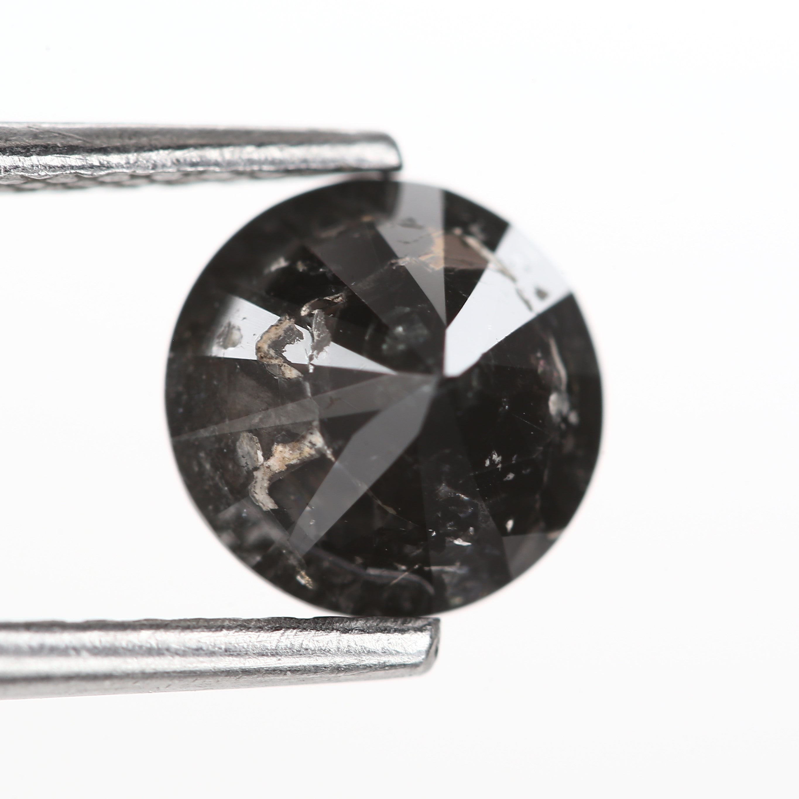 1.24 Carat Fancy Black Round Brilliant Diamond 6.8 MM