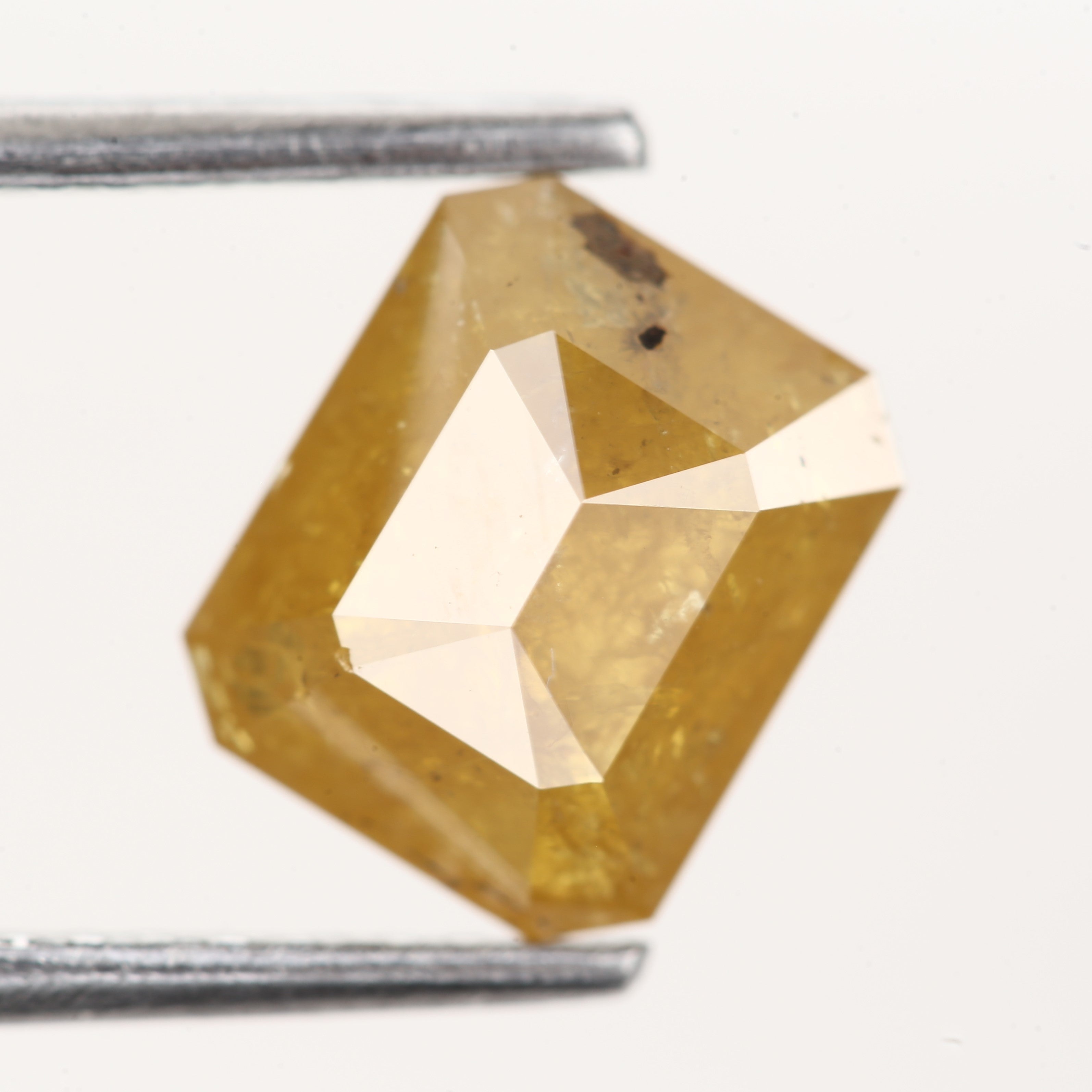 1.78 Carat Natural Emerald Cut Rustic Fancy Yellow Diamond 7.7 MM