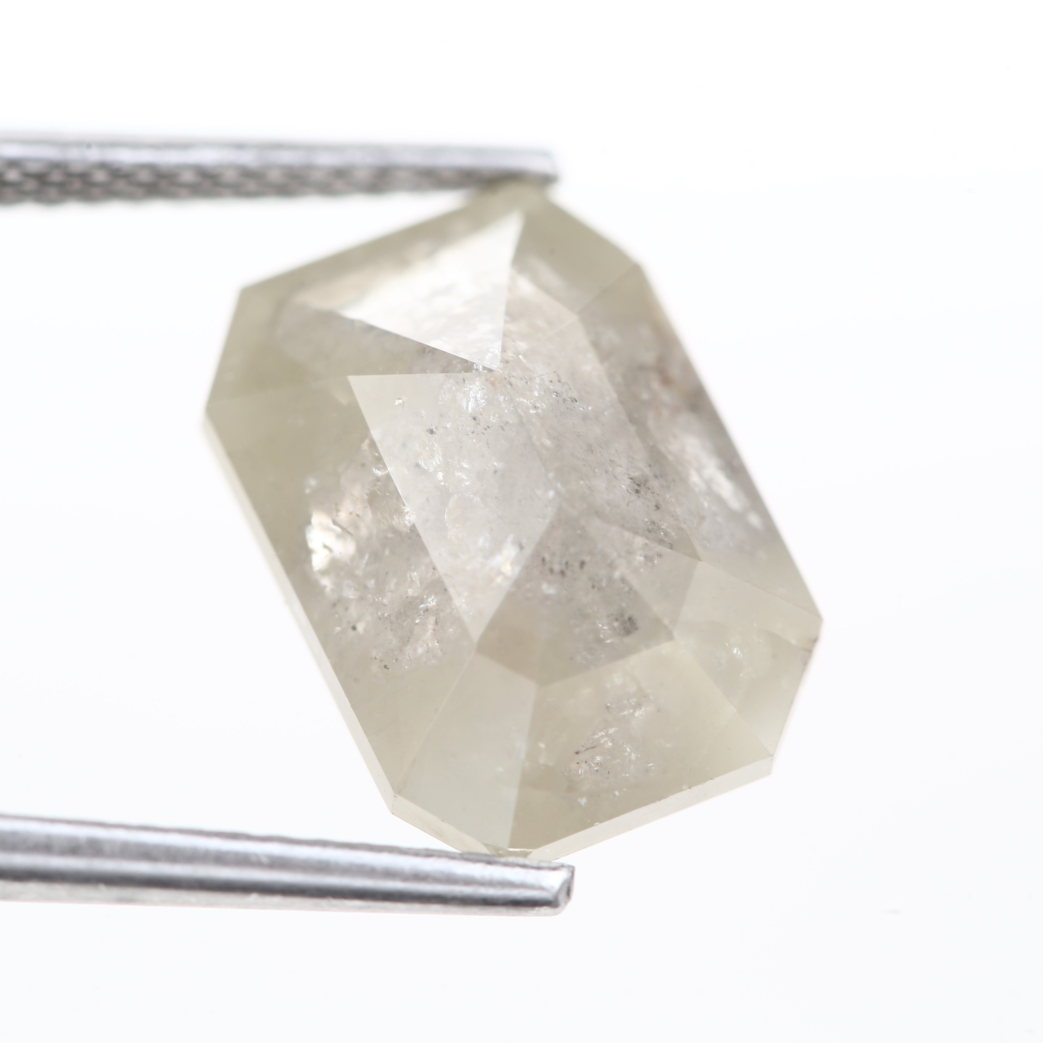 5 Carat Salt and Pepper Diamonds Emerald Cut Gray 12.39 MM