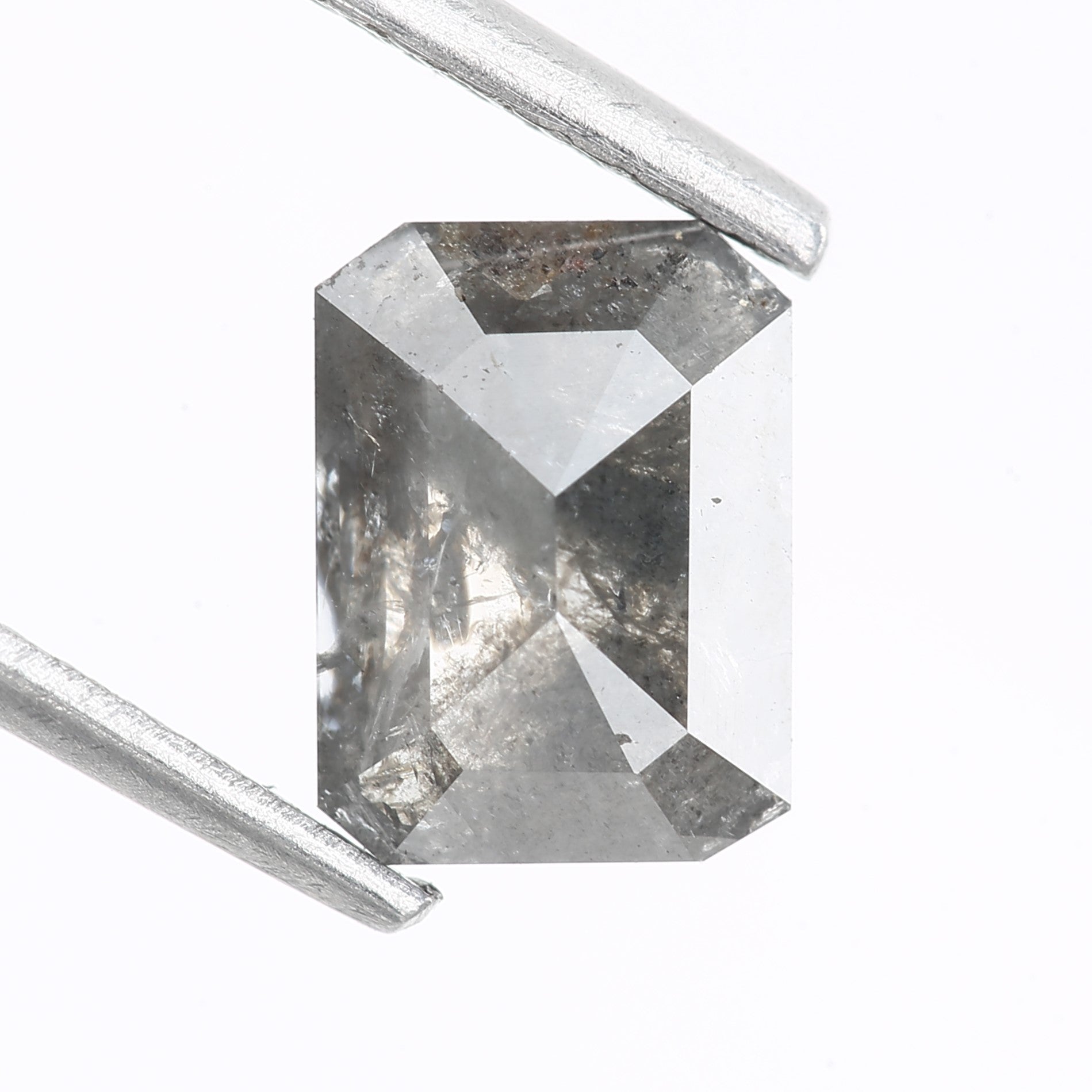 1.09 Carat 7.05 MM Natural Loose Gray Emerald Salt and Pepper Diamond - Blackdiamond
