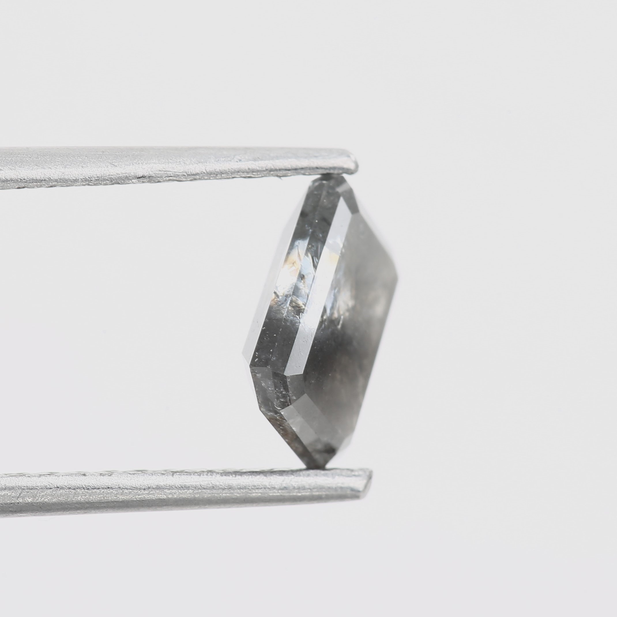 1.09 Carat 7.05 MM Natural Loose Gray Emerald Salt and Pepper Diamond - Blackdiamond