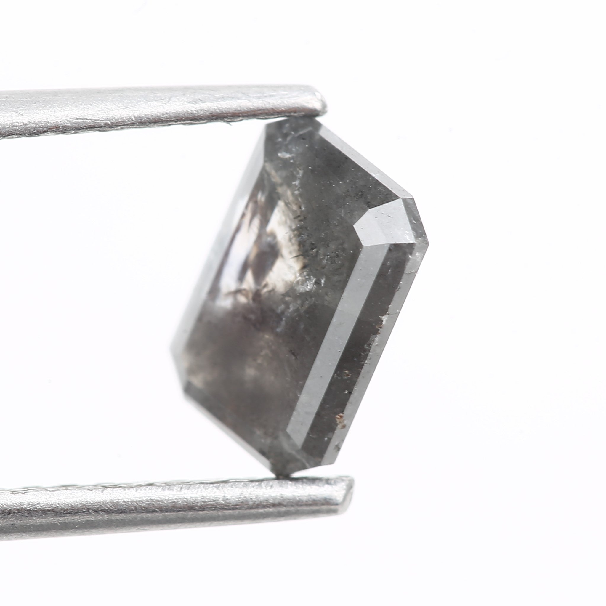 1.09 Carat 7.05 MM Natural Loose Gray Emerald Salt and Pepper Diamond - Blackdiamond