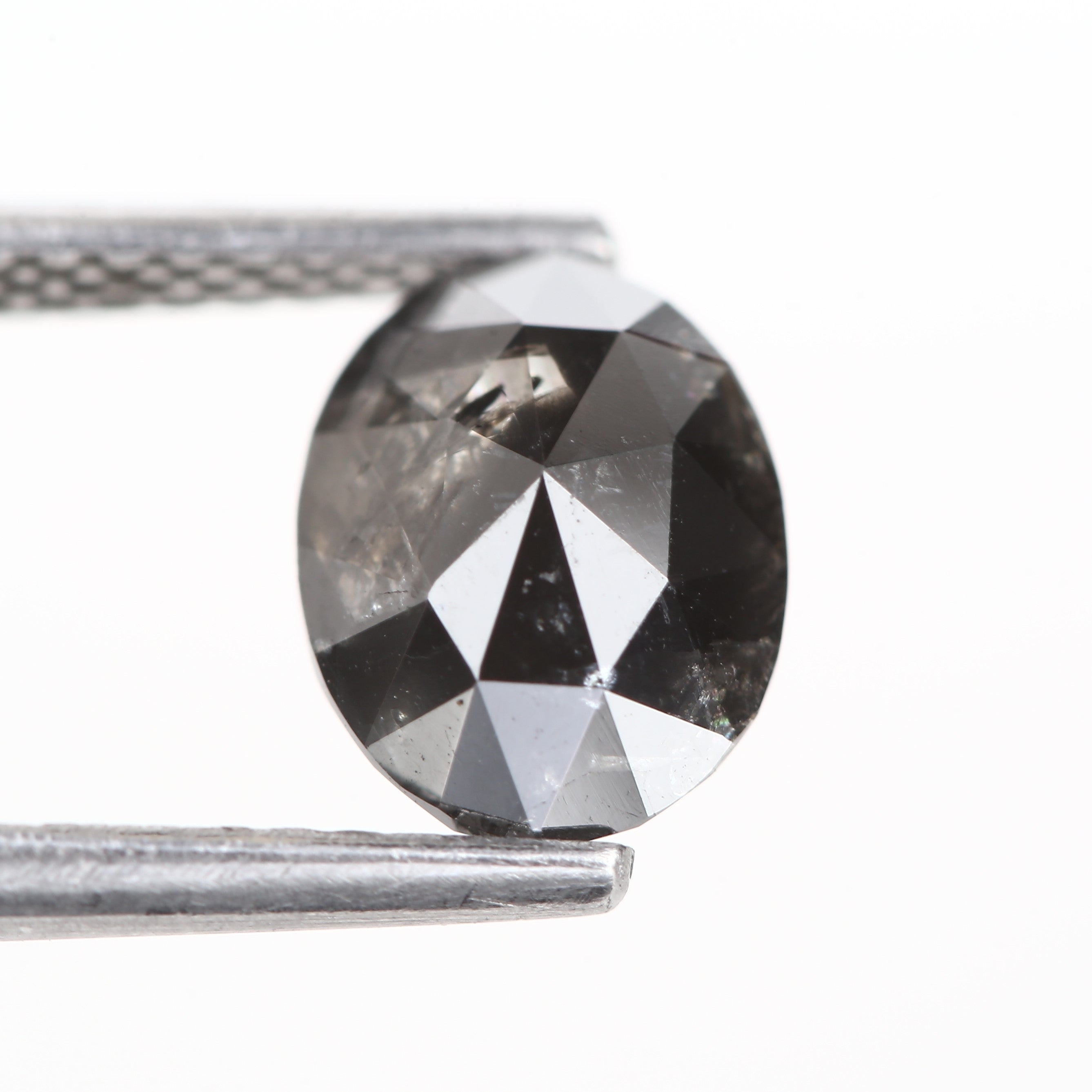 1.20 Carat Oval Double Cut Natural Loose Salt and Pepper Diamond 7.8 MM