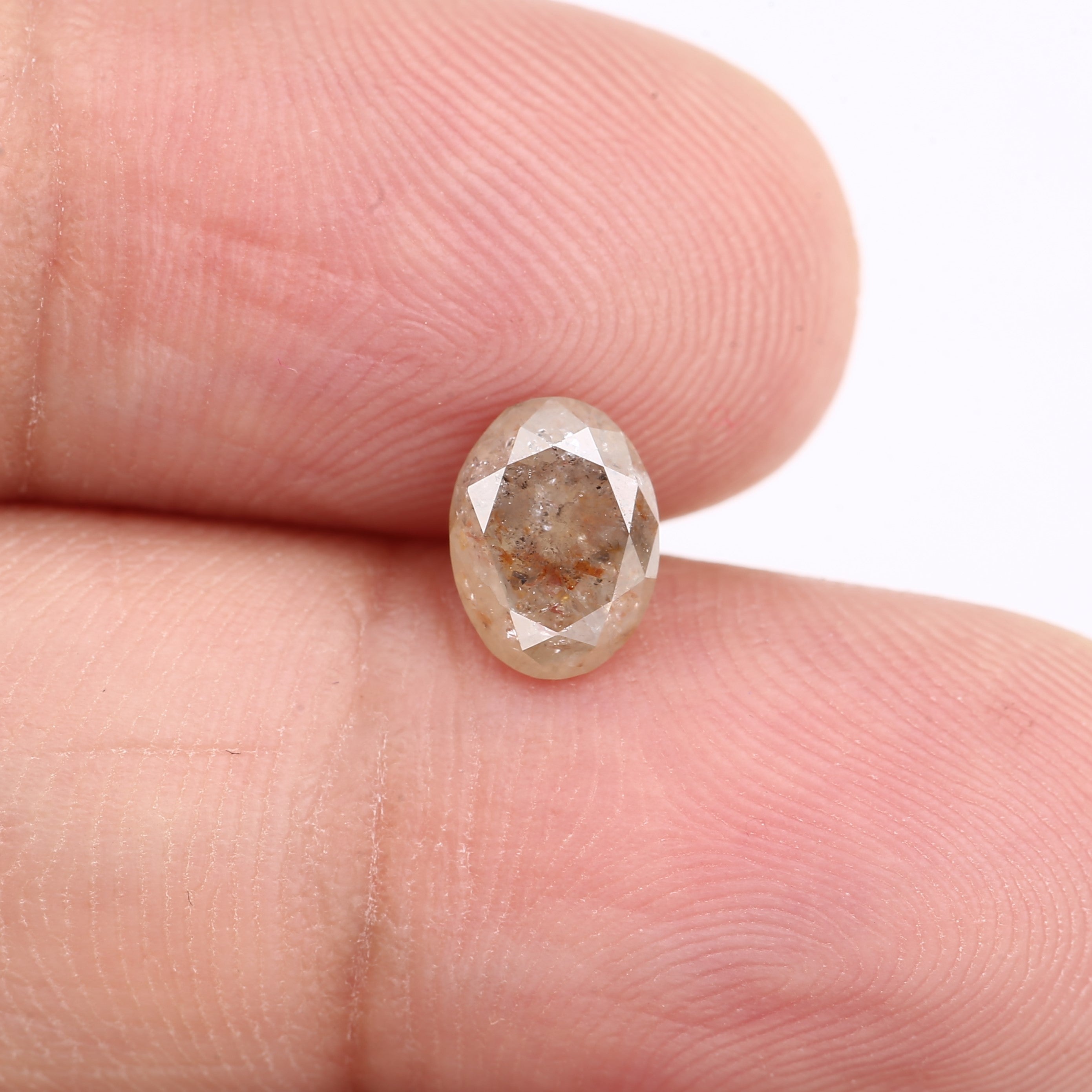 1.20 Carat Salt Pepper Orange Oval Cut Natural Diamond 7.30 MM