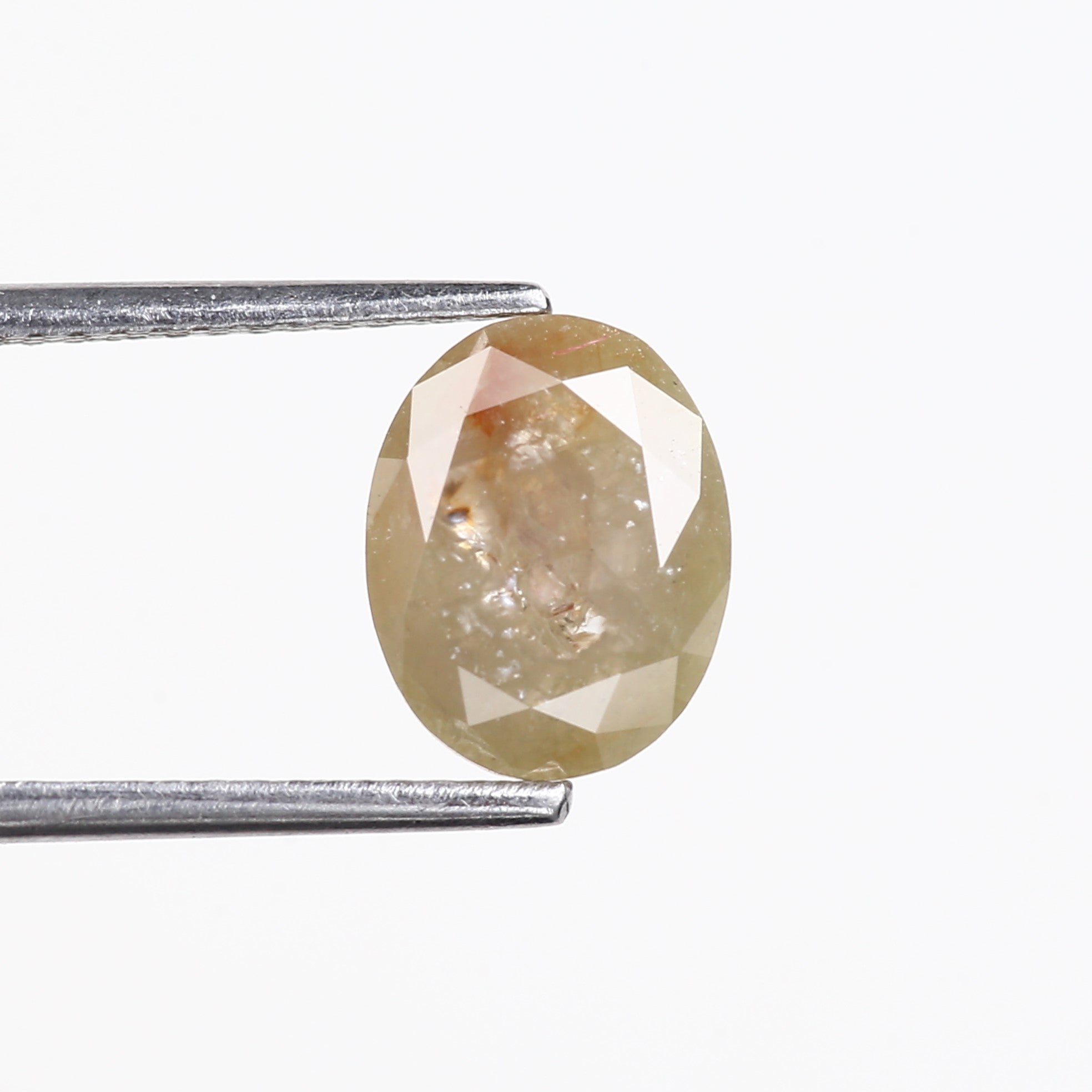 1.69 Carat Natural Yellow Oval Cut Salt and Pepper Diamond 9.15 MM