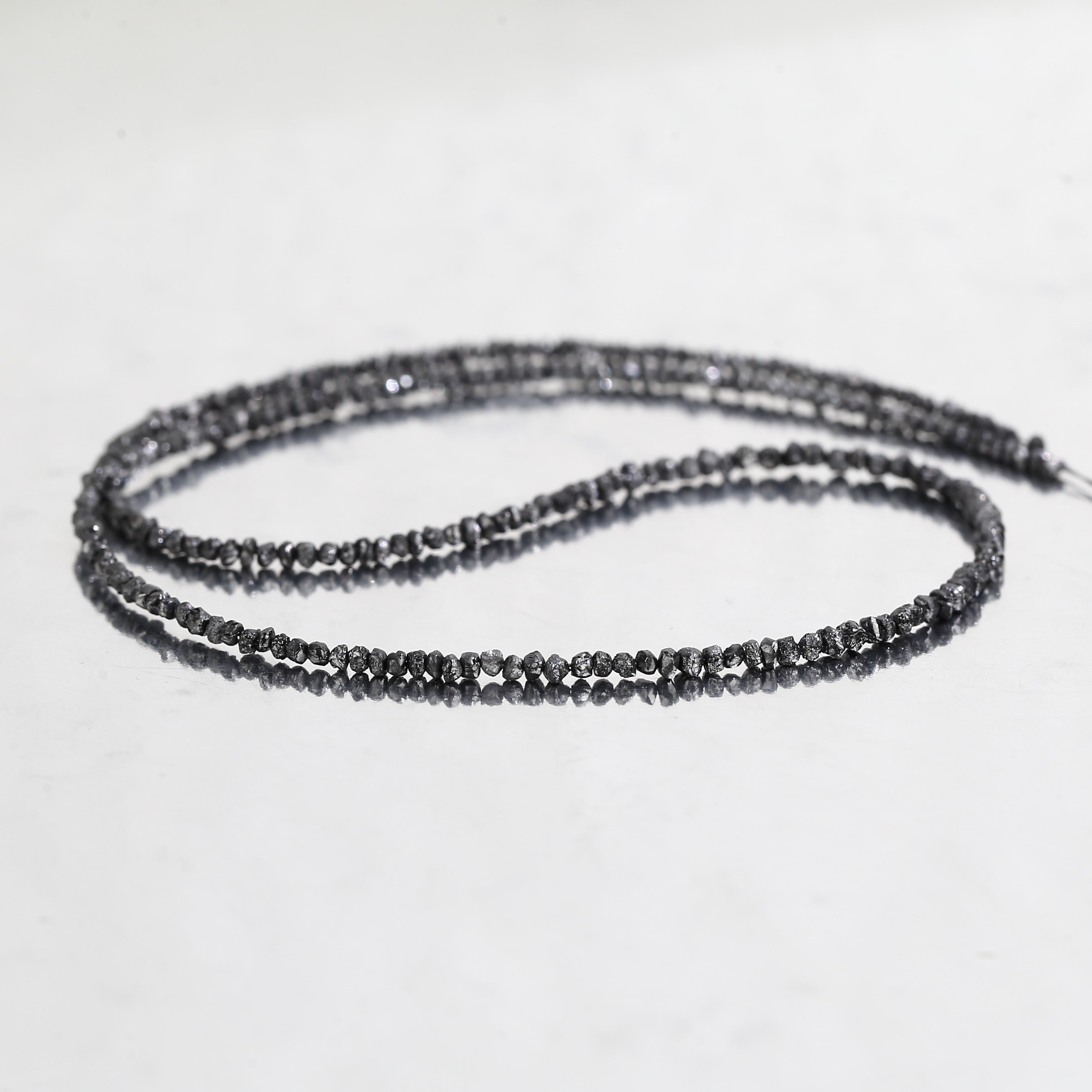 20.00 Carat Natural Black Colour Rough Diamonds Beads Loose Rough Beads 1.30-2 MM