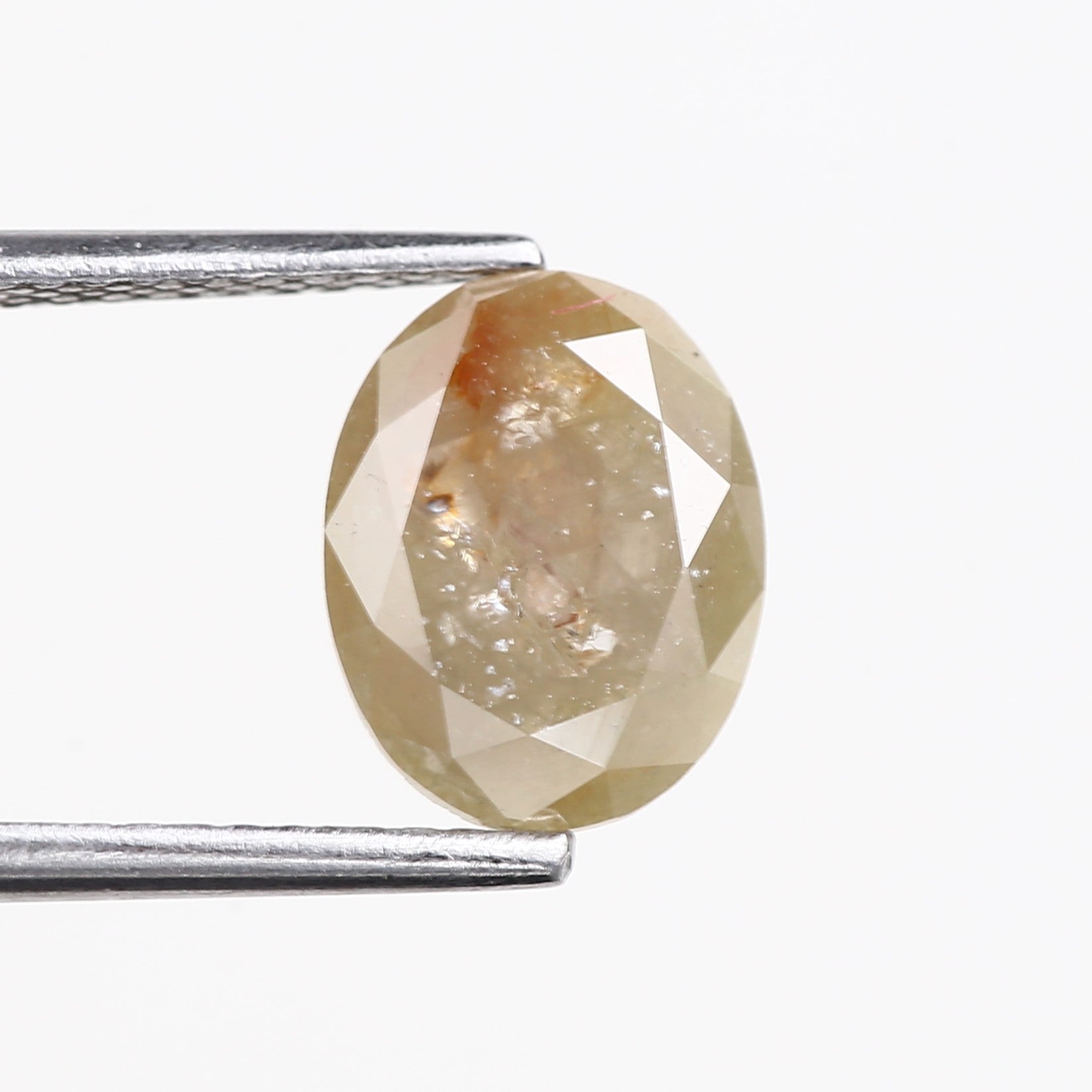 1.69 Carat Natural Yellow Oval Cut Salt and Pepper Diamond 9.15 MM