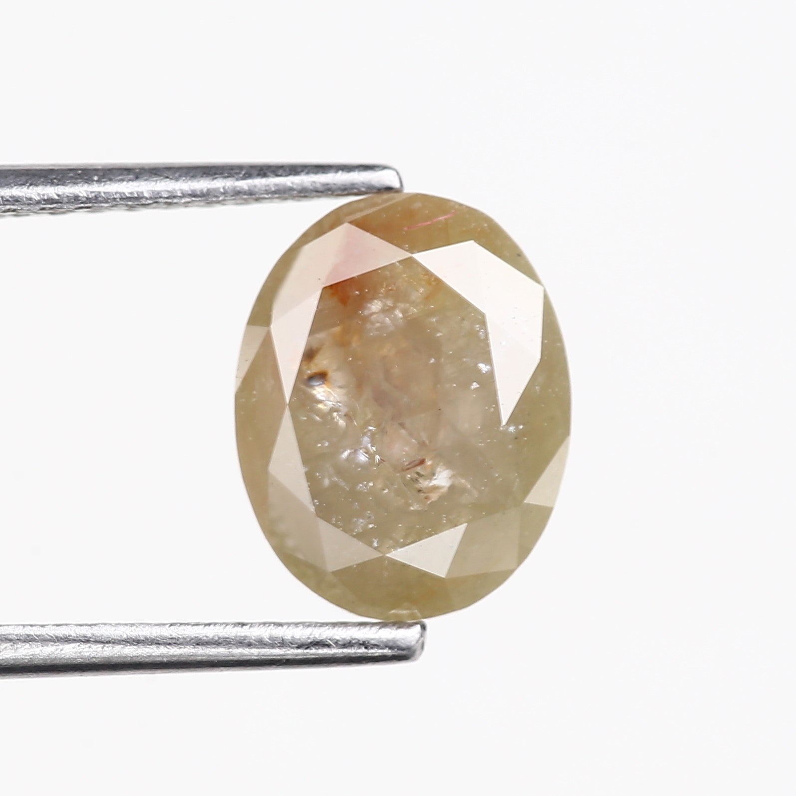1.69 Carat Natural Yellow Oval Cut Salt and Pepper Diamond 9.15 MM