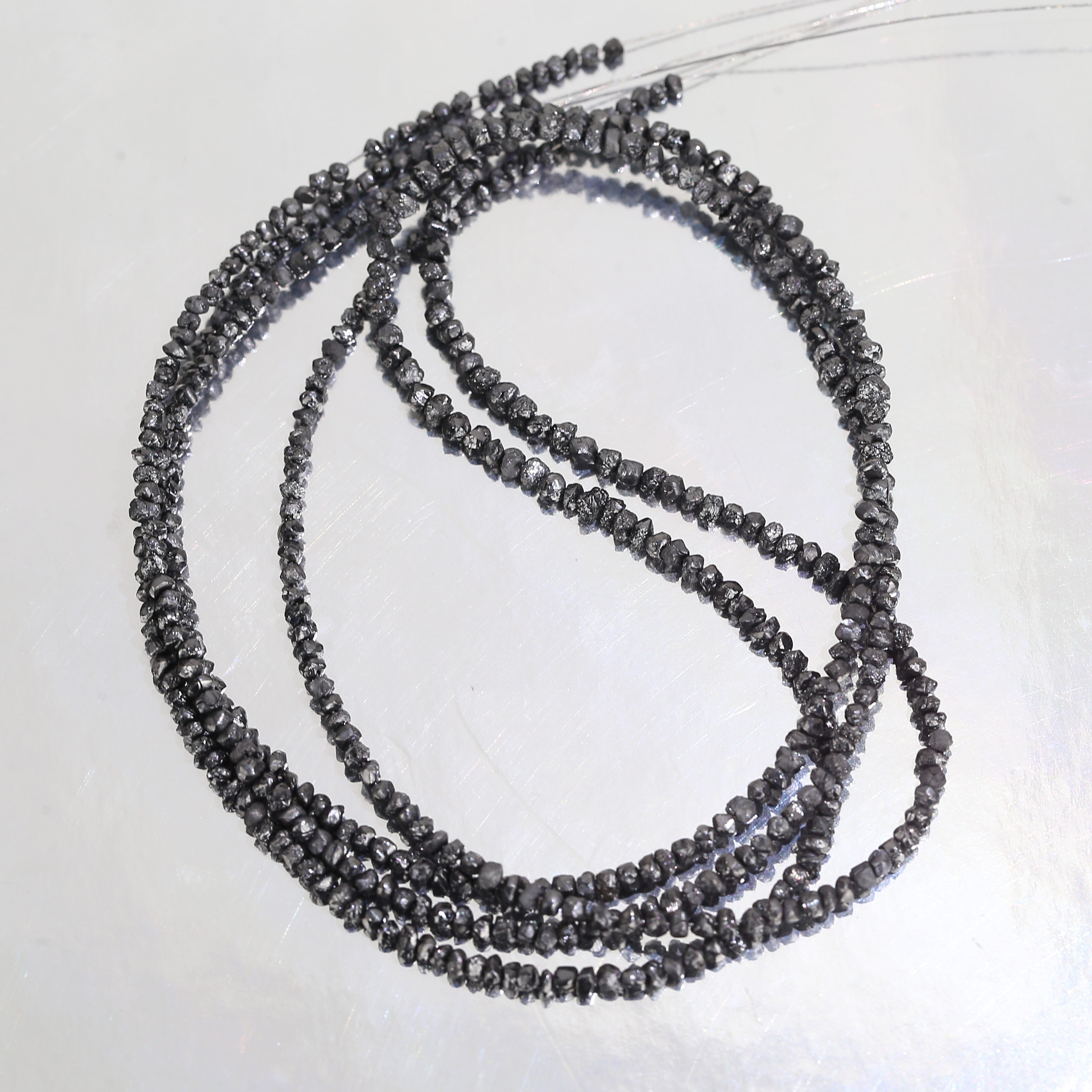 20.00 Carat Natural Black Colour Rough Diamonds Beads Loose Rough Beads 1.30-2 MM