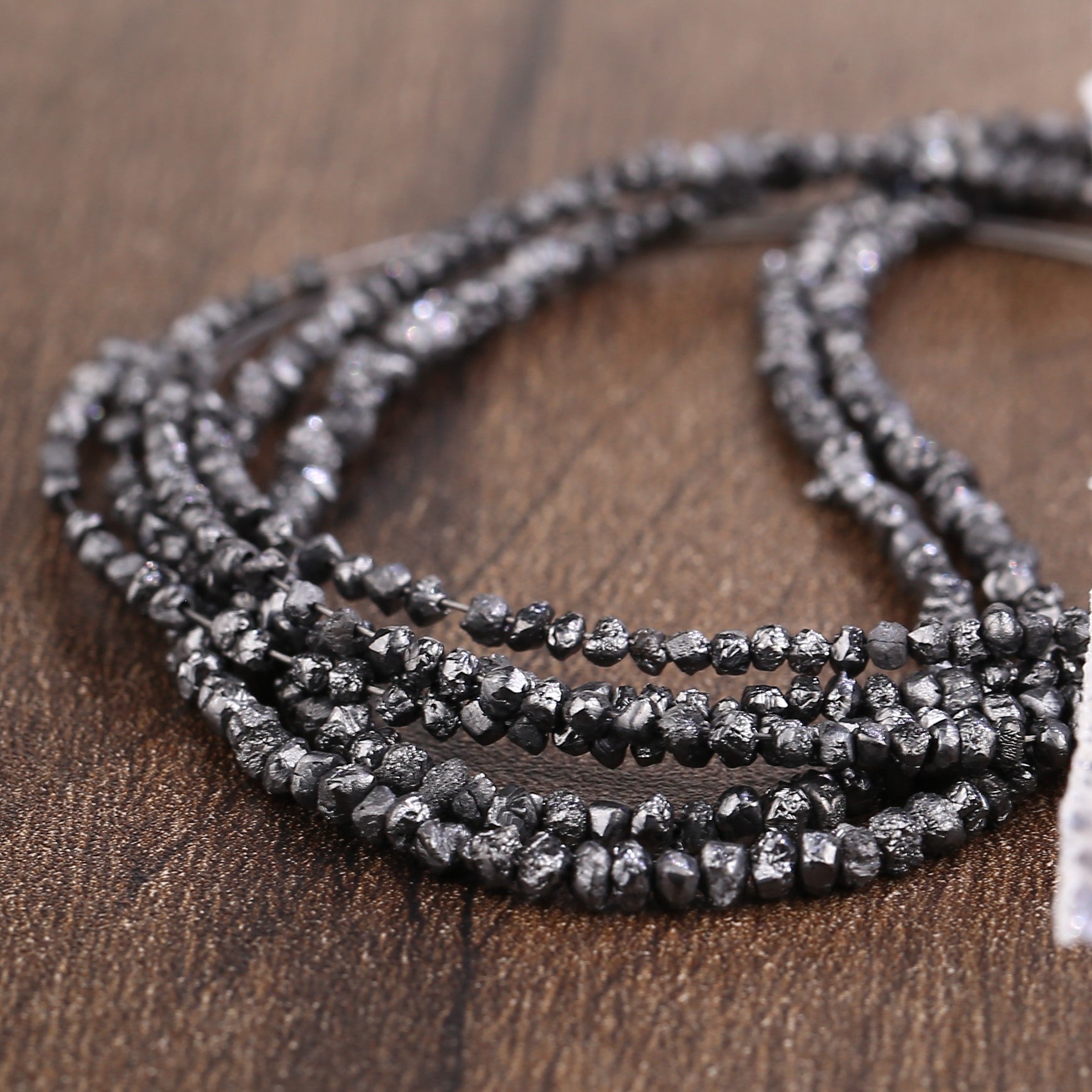 20.00 Carat Natural Black Colour Rough Diamonds Beads Loose Rough Beads 1.30-2 MM