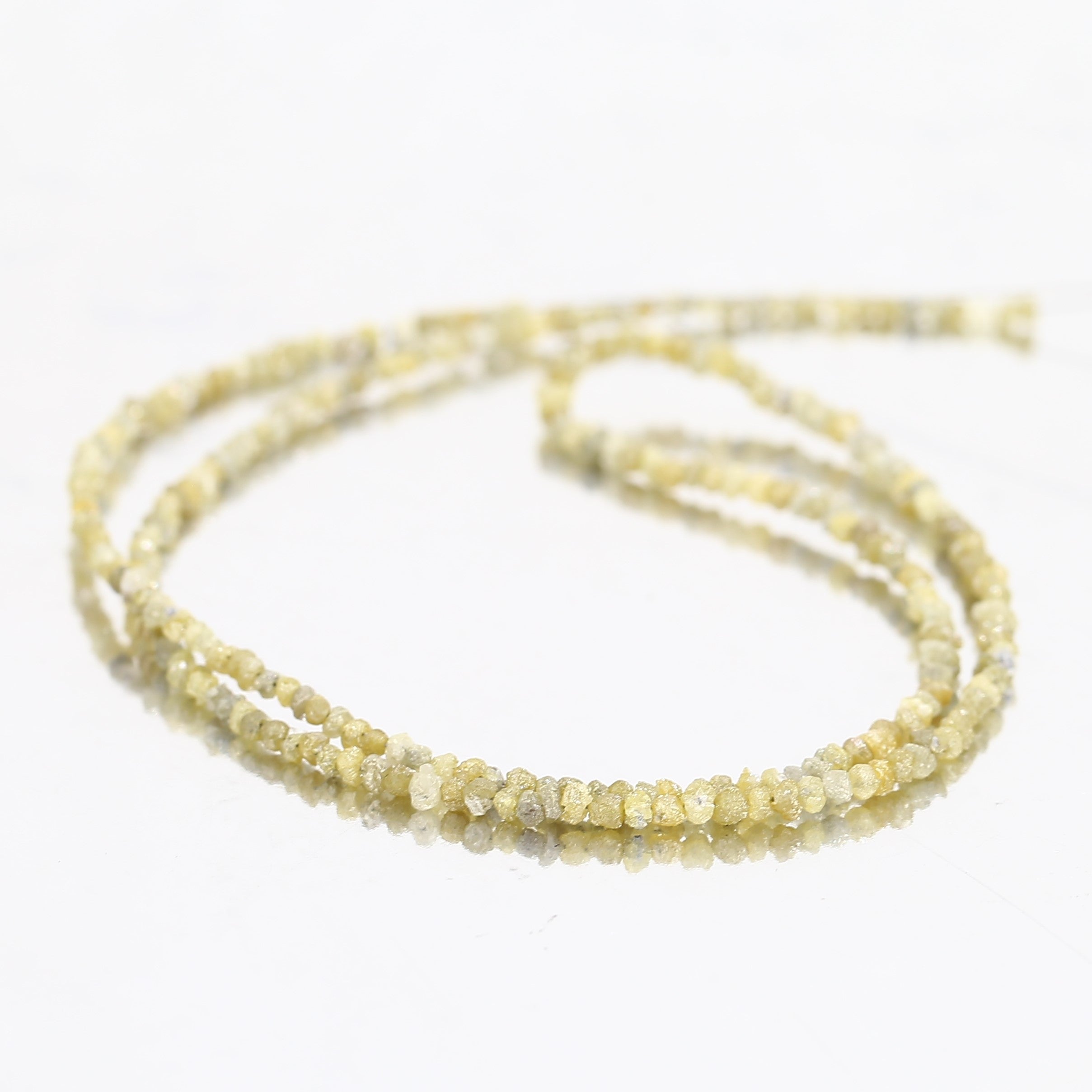 15 Carat Natural Beads Strand Uncut Yellow Loose Diamond for Jewelry Making
