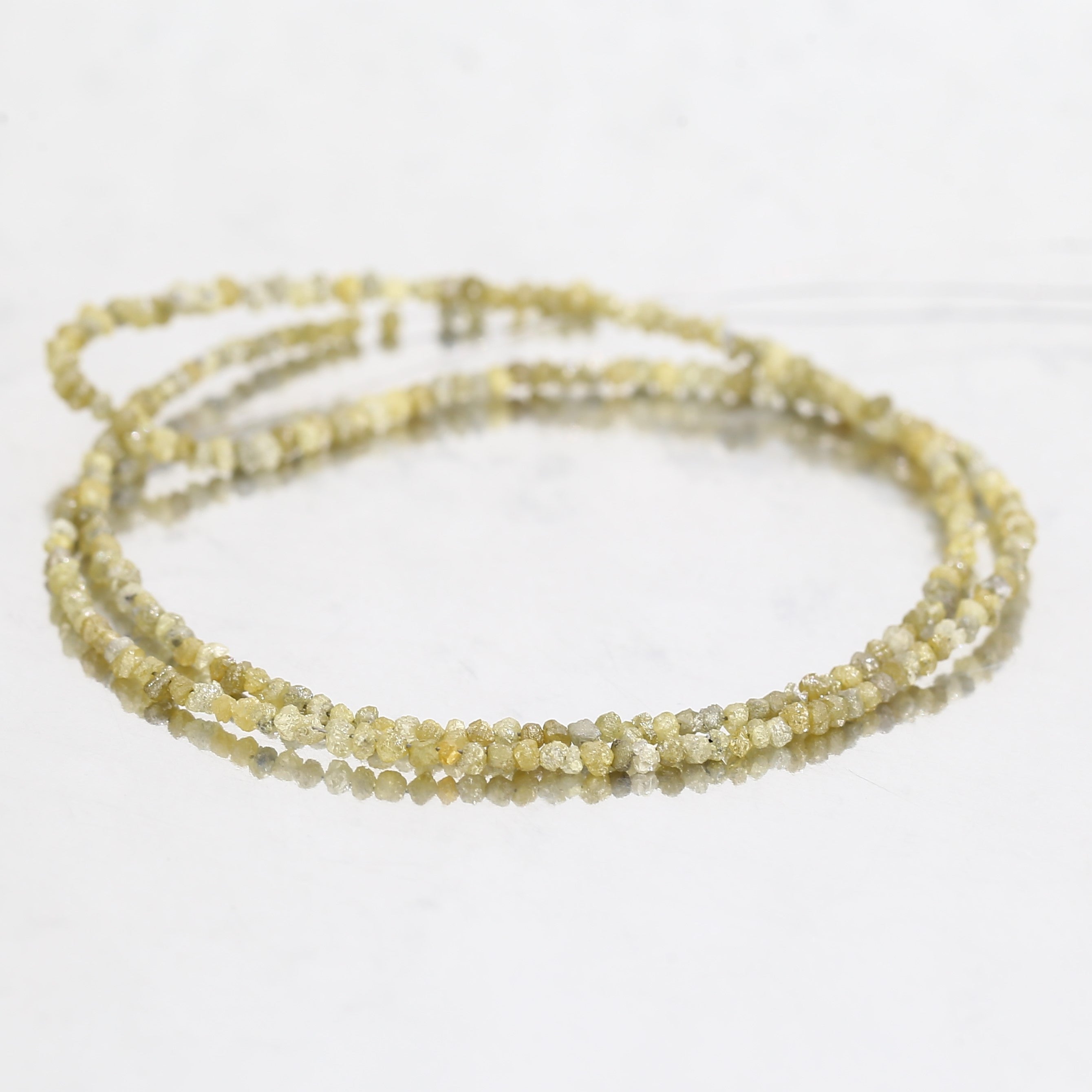 15 Carat Natural Beads Strand Uncut Yellow Loose Diamond for Jewelry Making