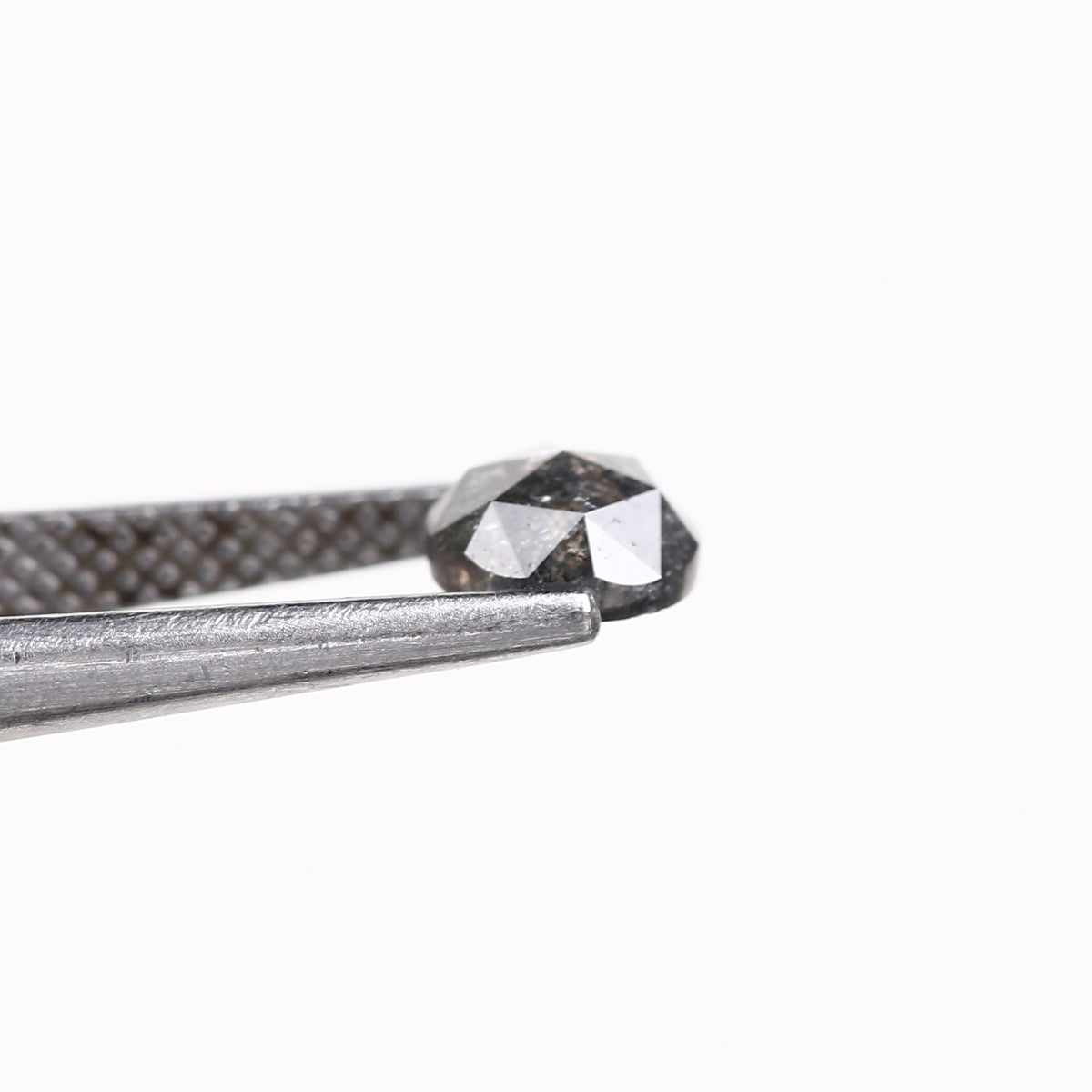 0.70 Carat Round Gray Rosecut Salt and Pepper Diamond 5.40 MM