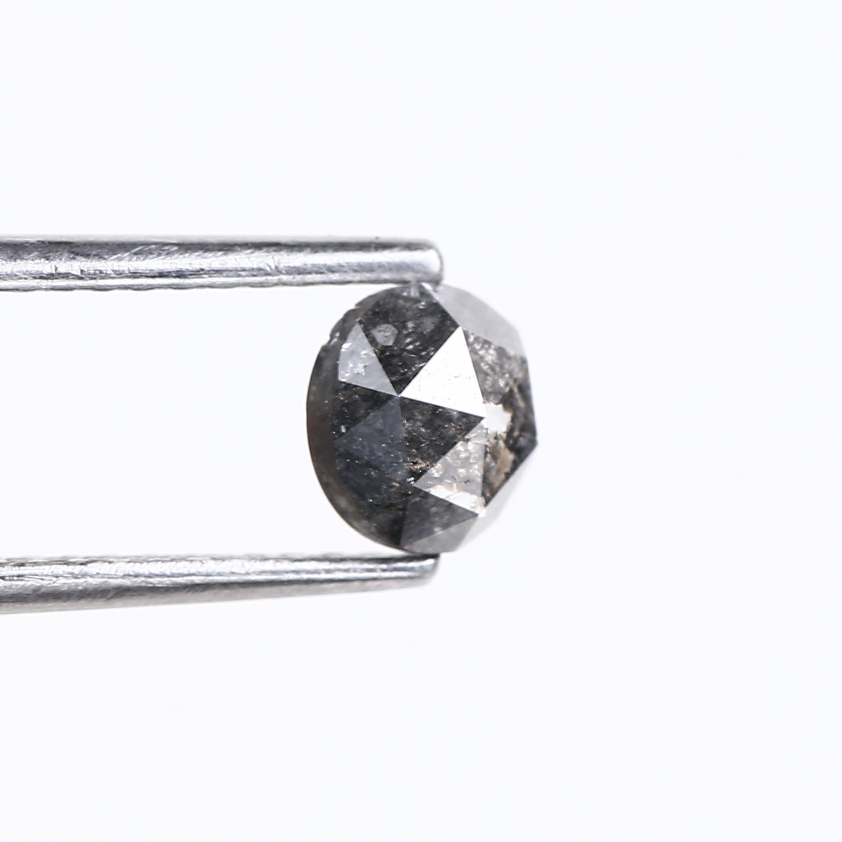 0.70 Carat Round Gray Rosecut Salt and Pepper Diamond 5.40 MM