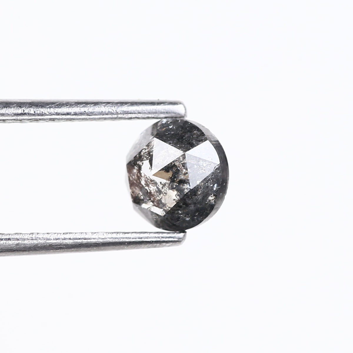 0.70 Carat Round Gray Rosecut Salt and Pepper Diamond 5.40 MM