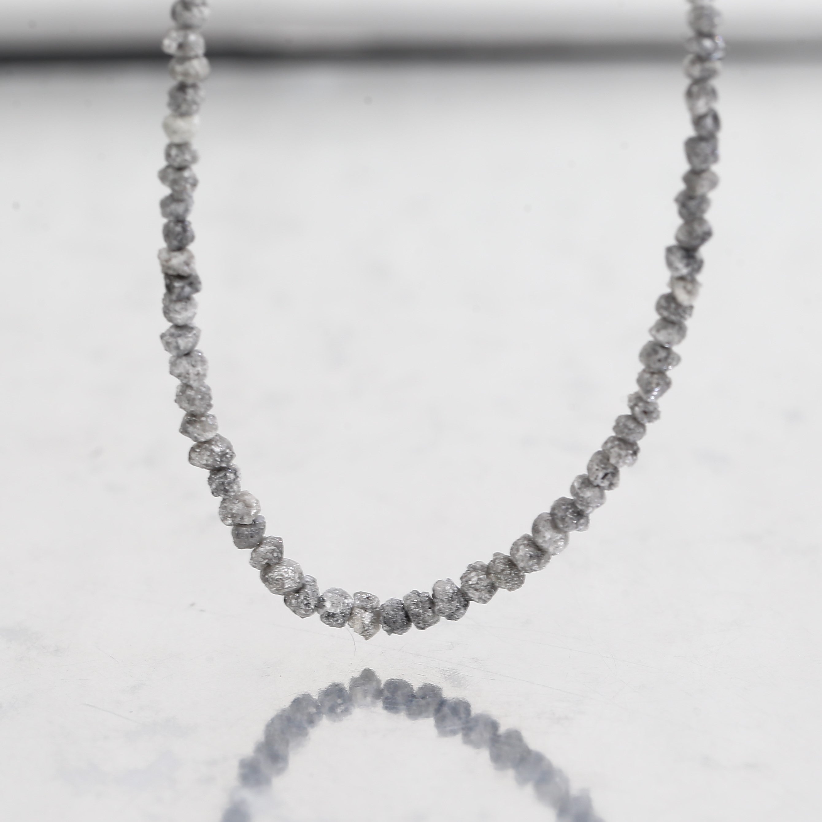20.00 Carat Natural Gray Diamond Beads Rough Uncut Strand 1.30-2 MM