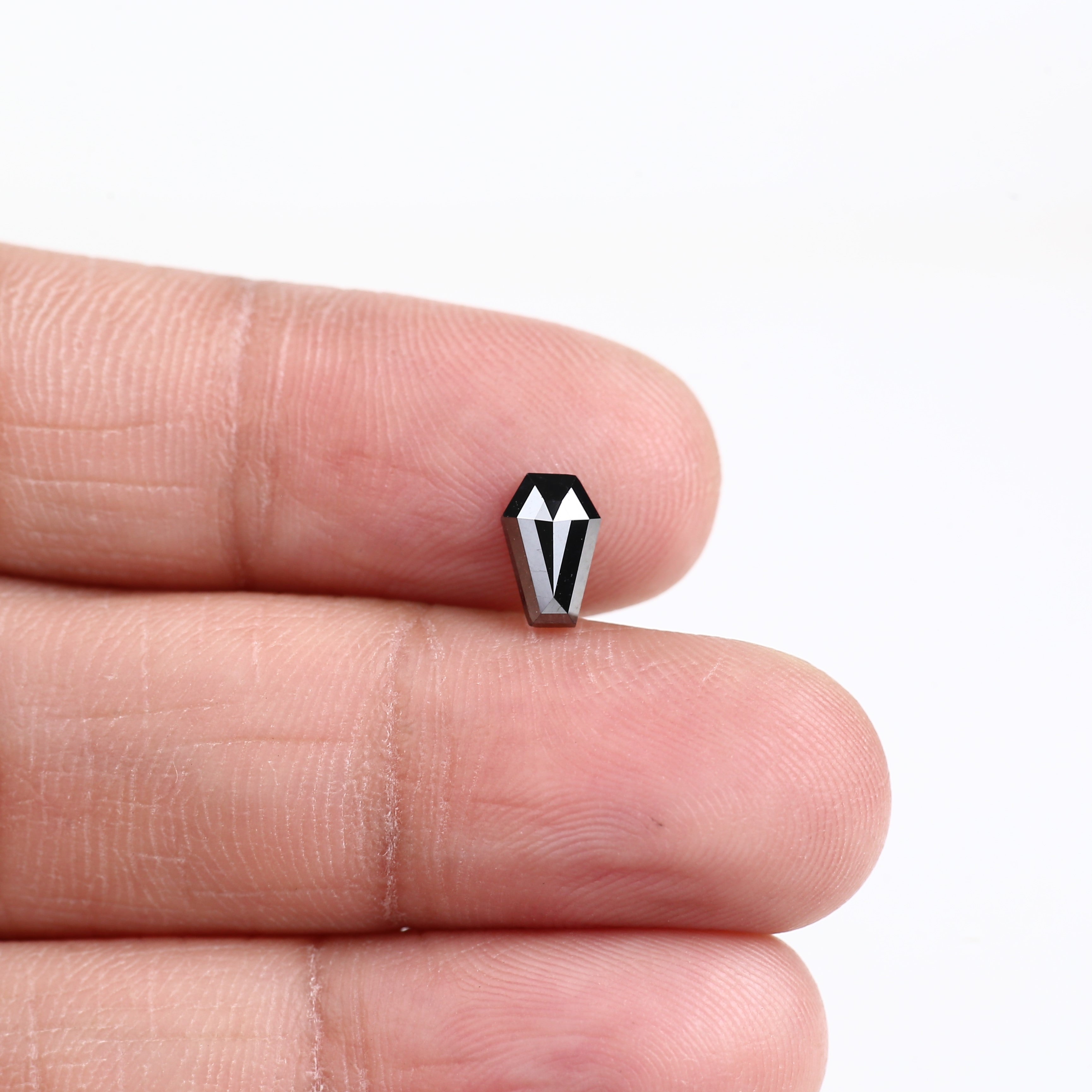 0.70 Carat Coffin Cut Black Loose Diamond 7.20 MM