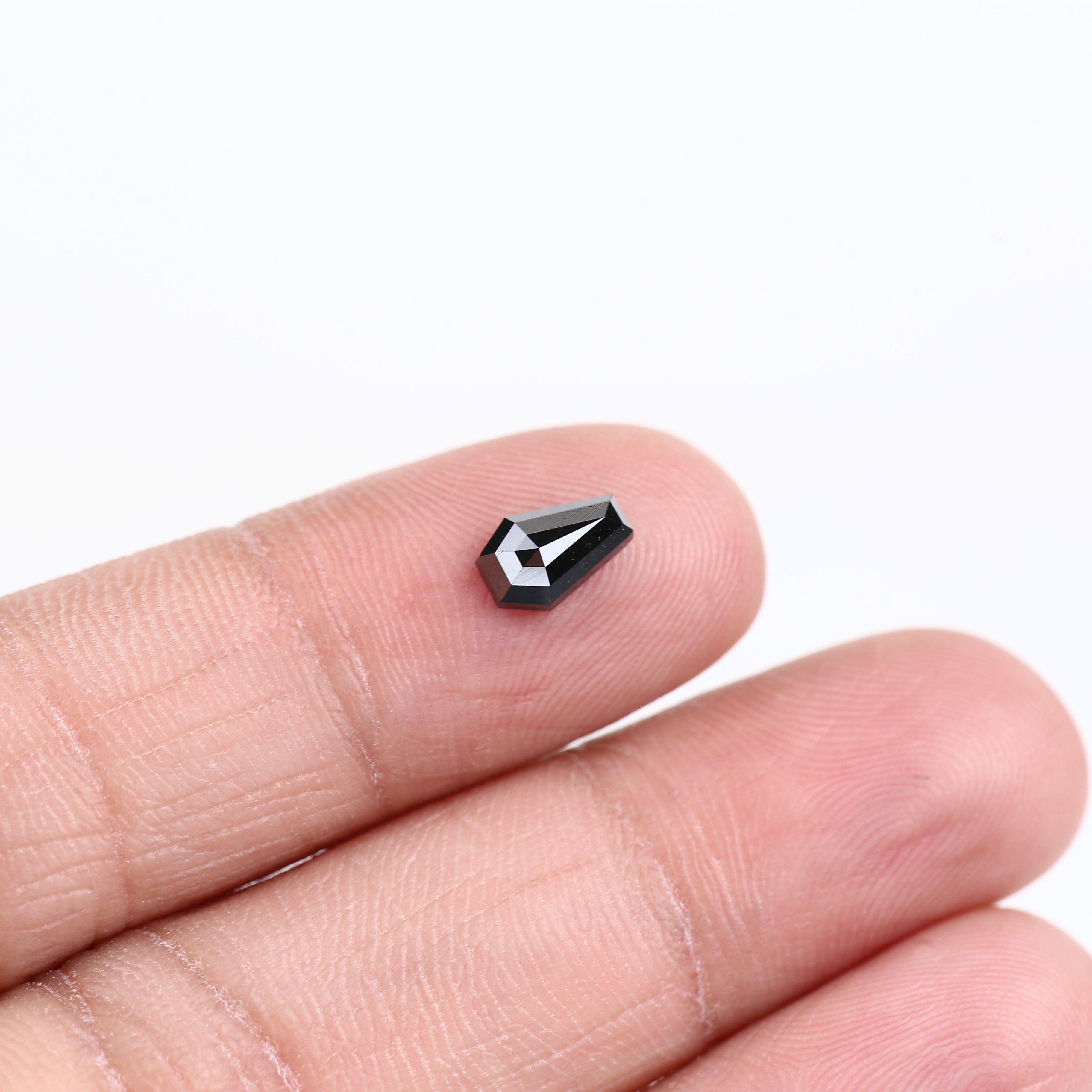 0.70 Carat Coffin Cut Black Loose Diamond 7.20 MM