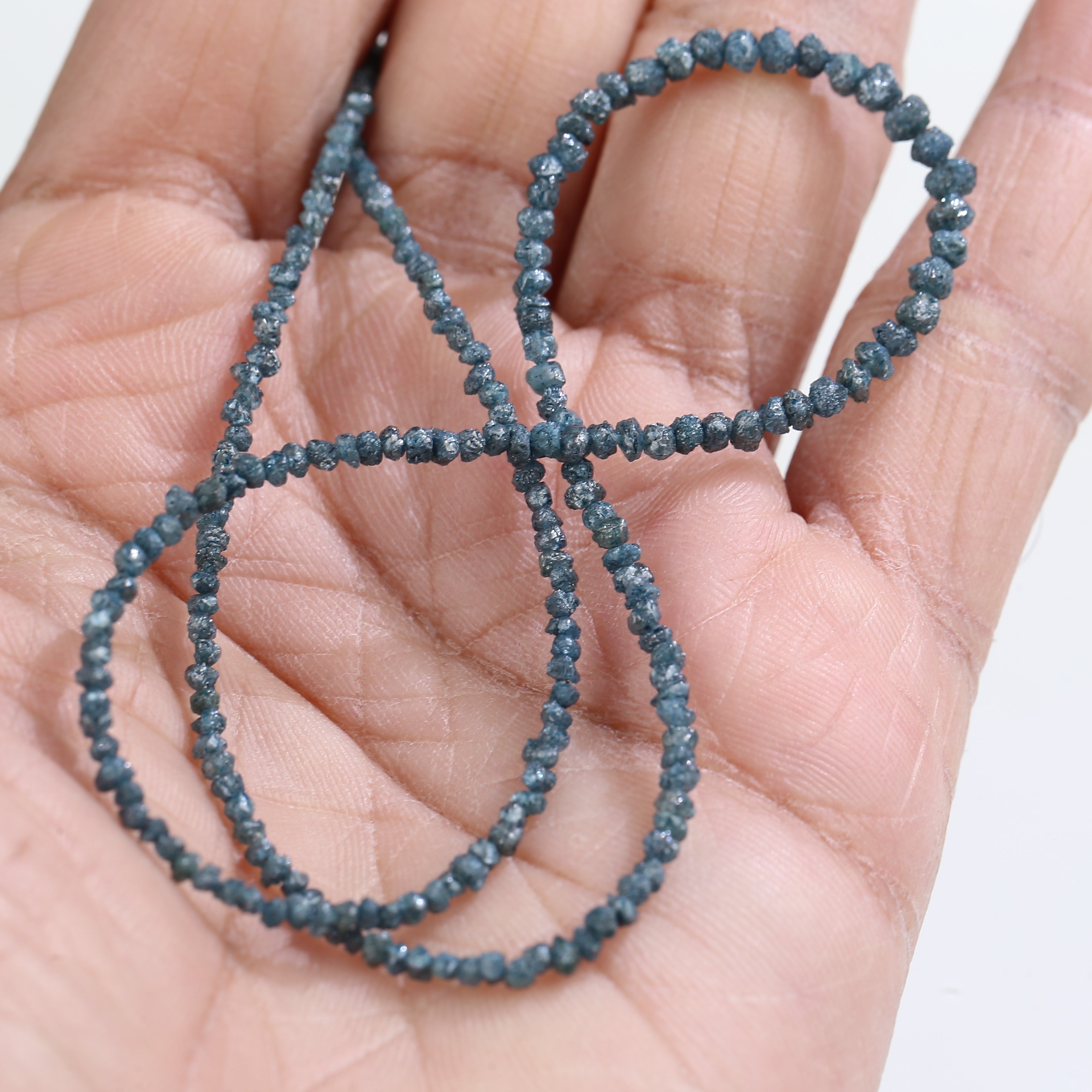 15 inch Natural Blue Rough Diamond Beads 1.30-2 MM