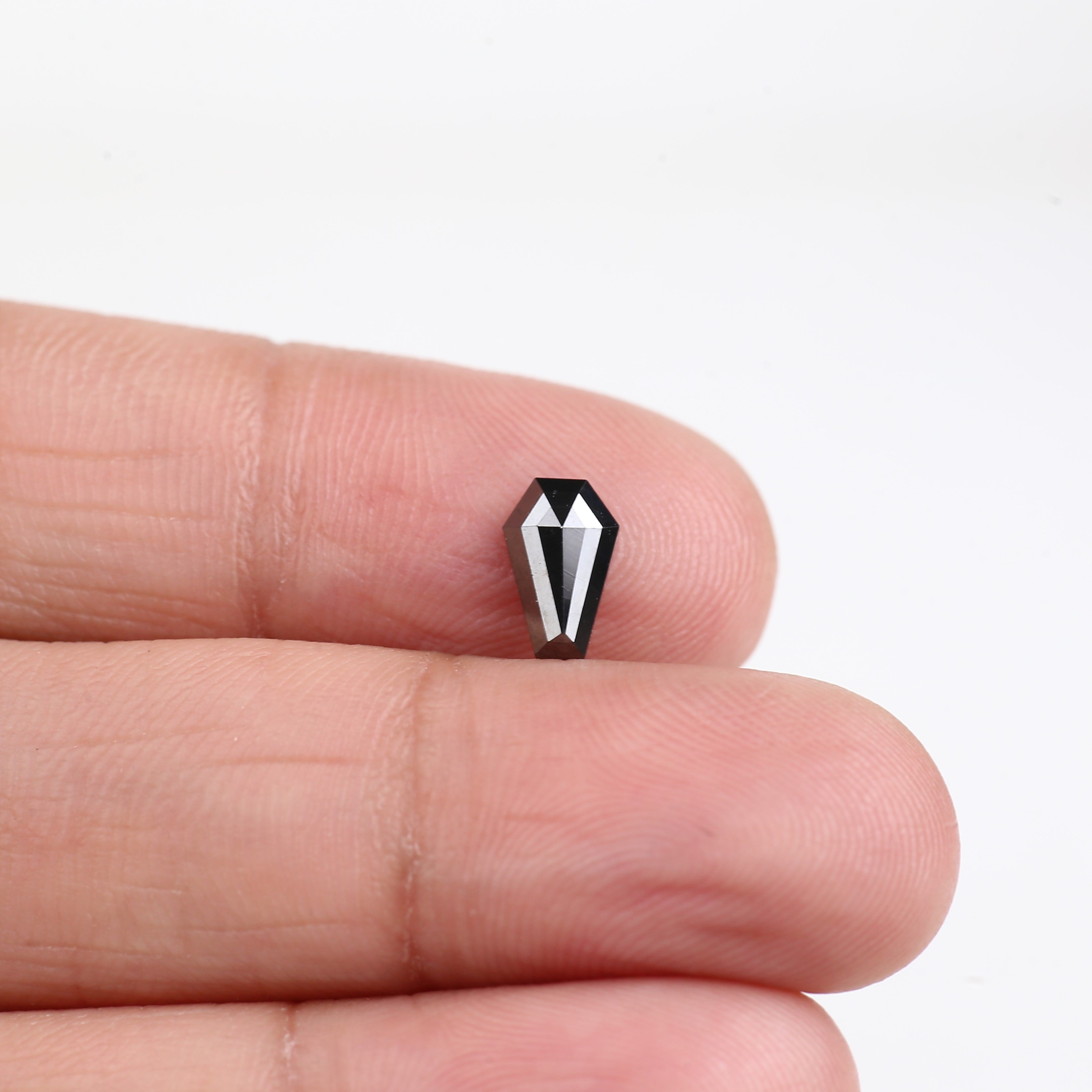 0.69 Carat Natural Coffin Black Diamond 8 MM