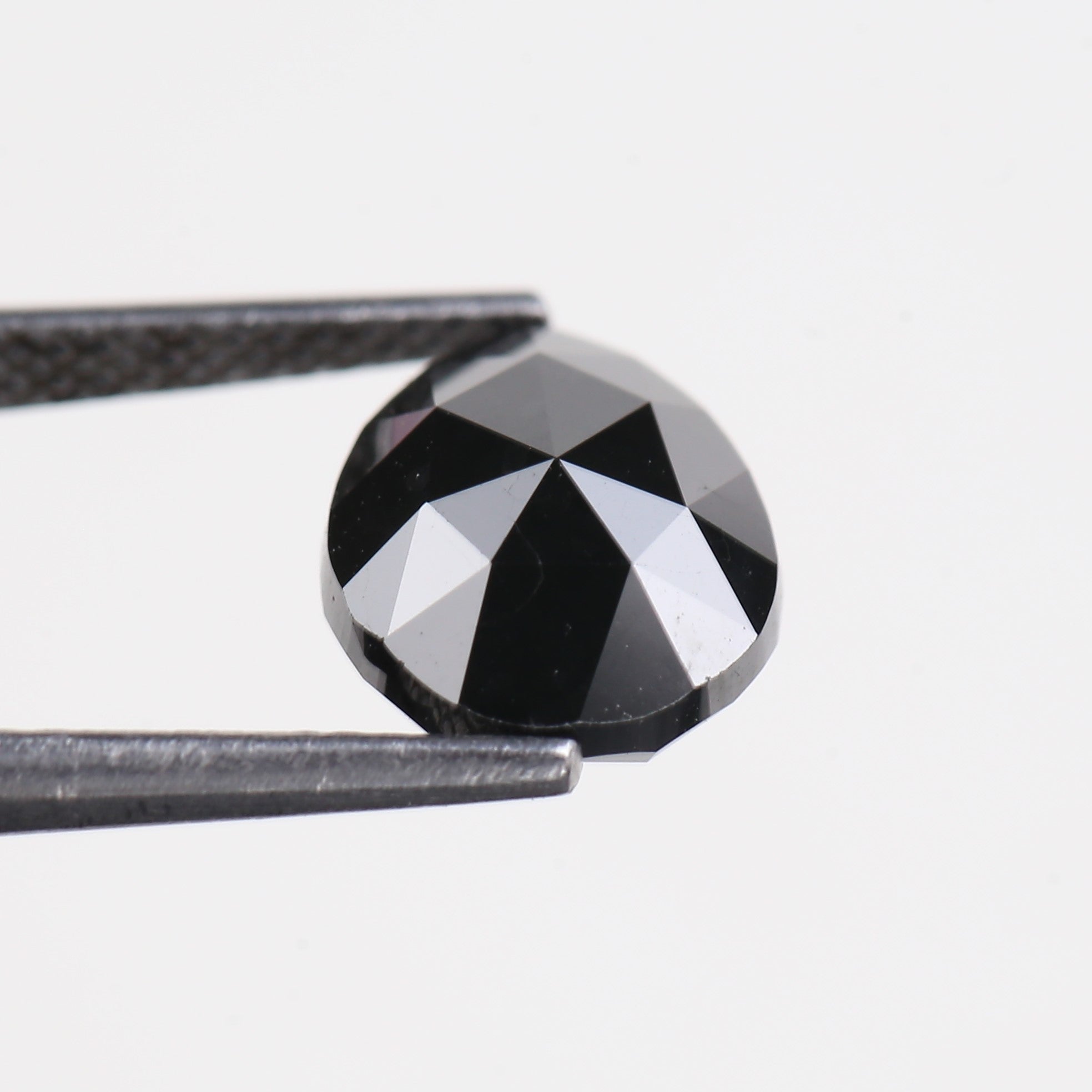 3 Ct Pear Cut Black Diamond Rose Cut 10.50 MM