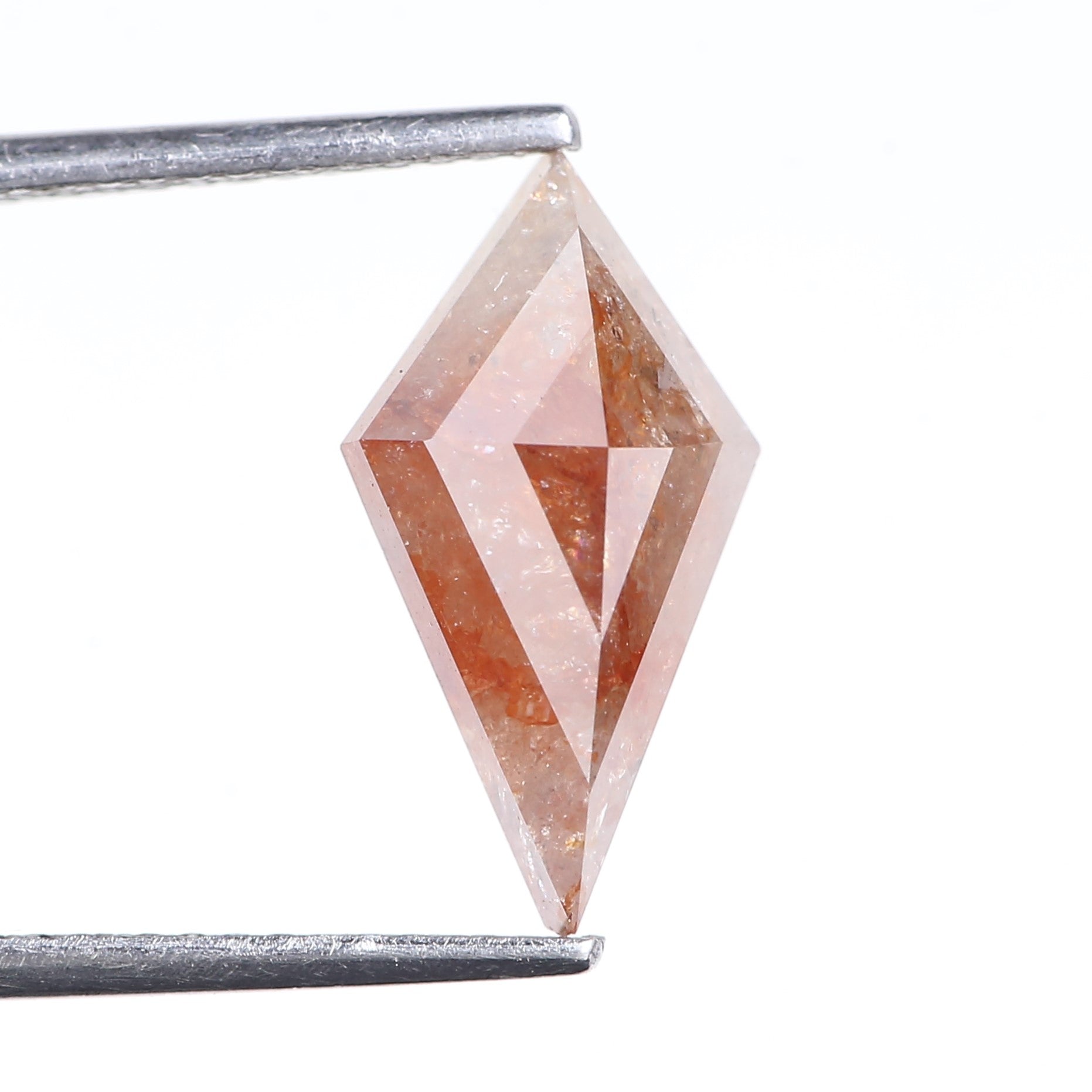 2.31 Carat Natural Salt And Pepper Kite Cut Orange Red Diamond 14.33 MM
