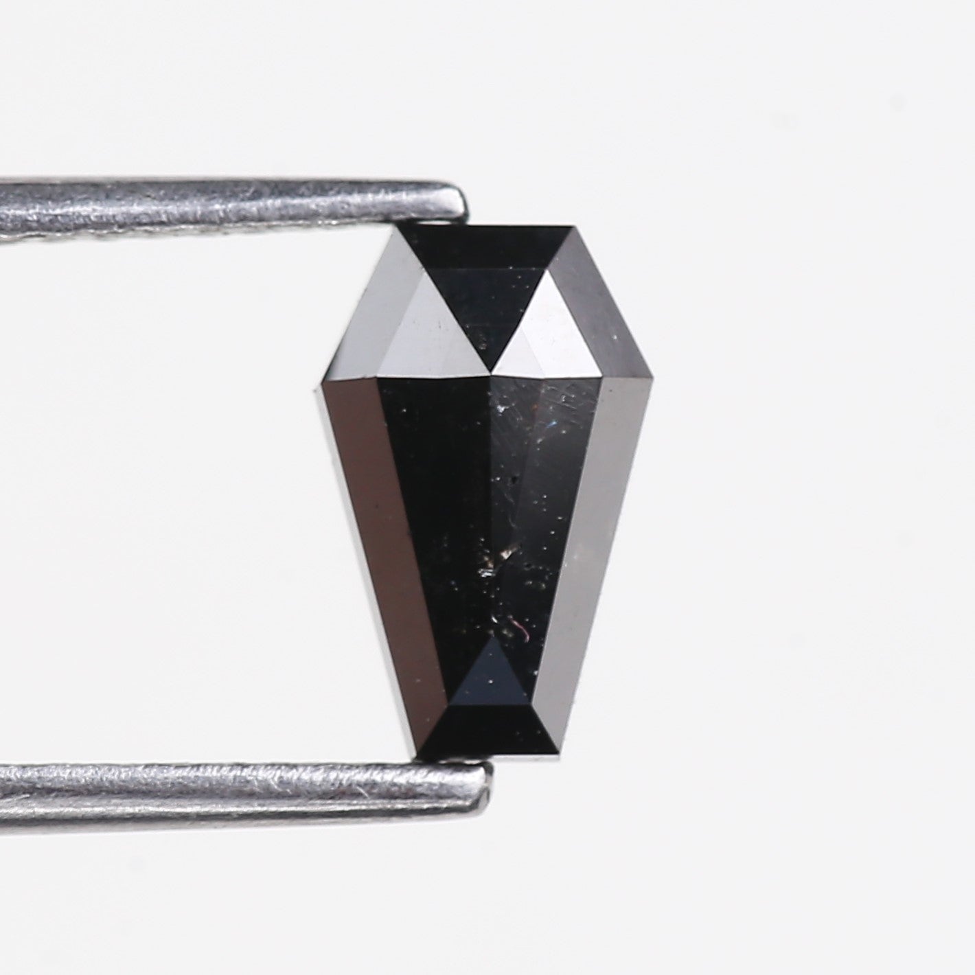 0.98 Carat Natural Coffin Cut Black Diamond 8.5 MM