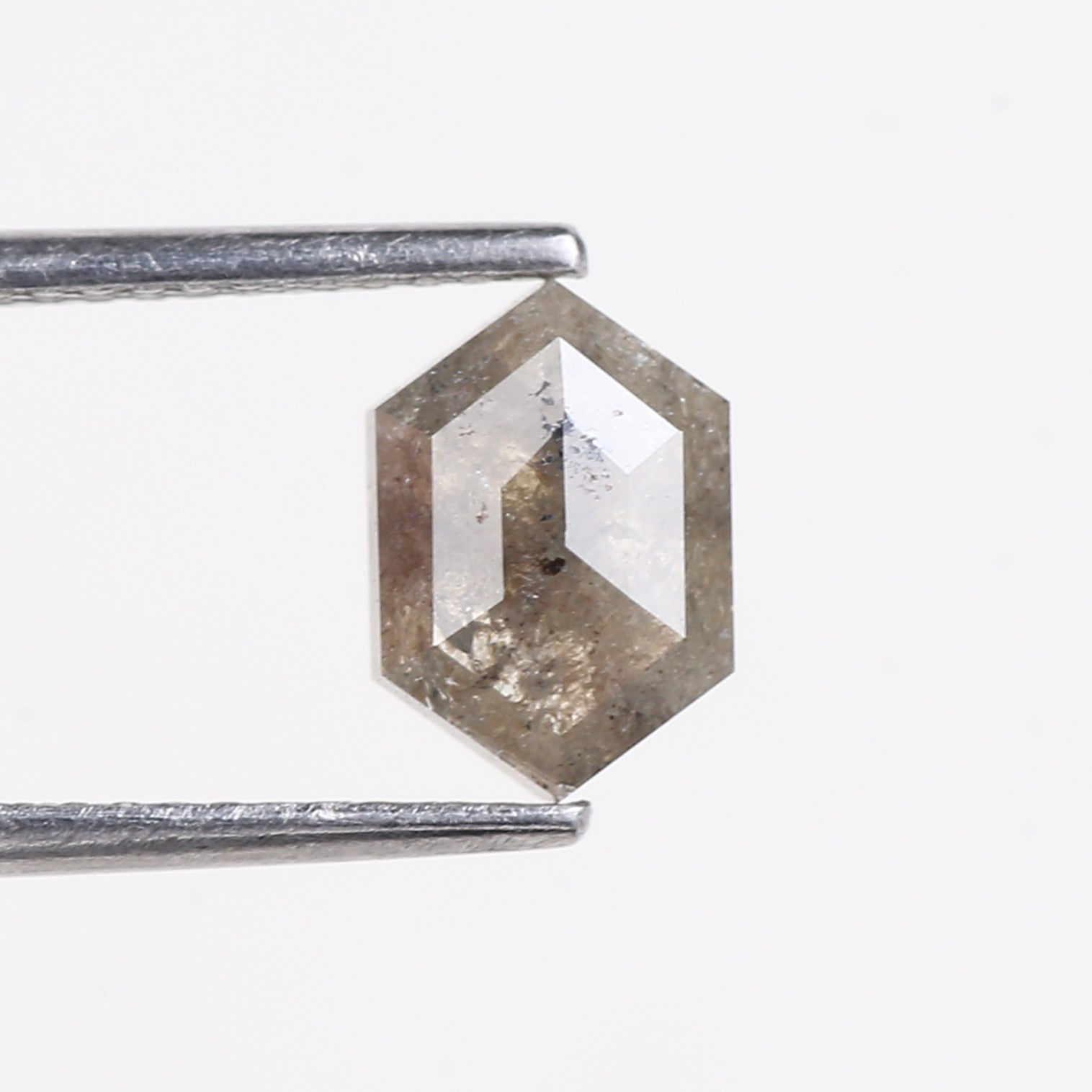 1.28 Carat Natural Hexagon Salt and Pepper Diamond 8.37 MM