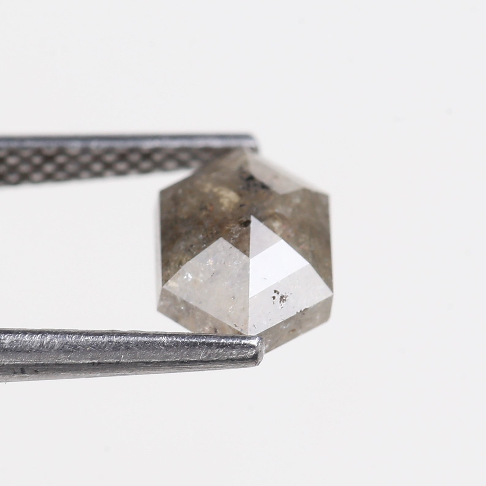 1.28 Carat Natural Hexagon Salt and Pepper Diamond 8.37 MM