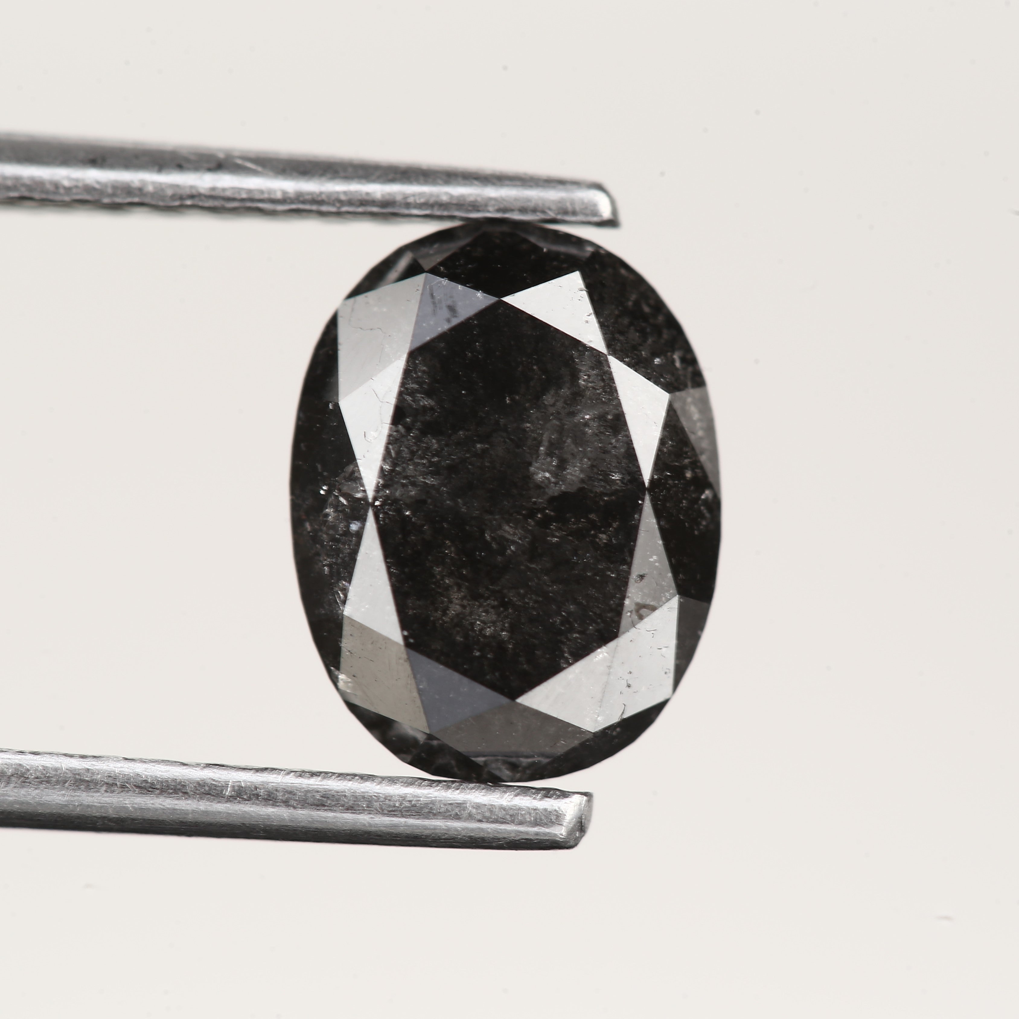 1.69 Carat Oval Cut Loose Diamond Salt And Pepper 8.10 MM