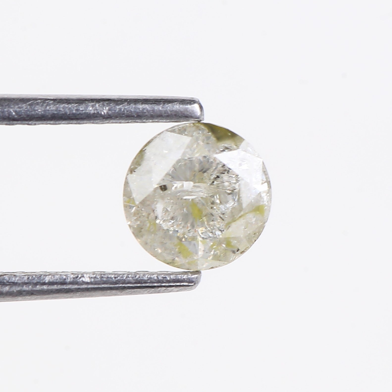 0.72 Carat Natural Grey Round Salt and Pepper Icy Diamond 5.38 MM