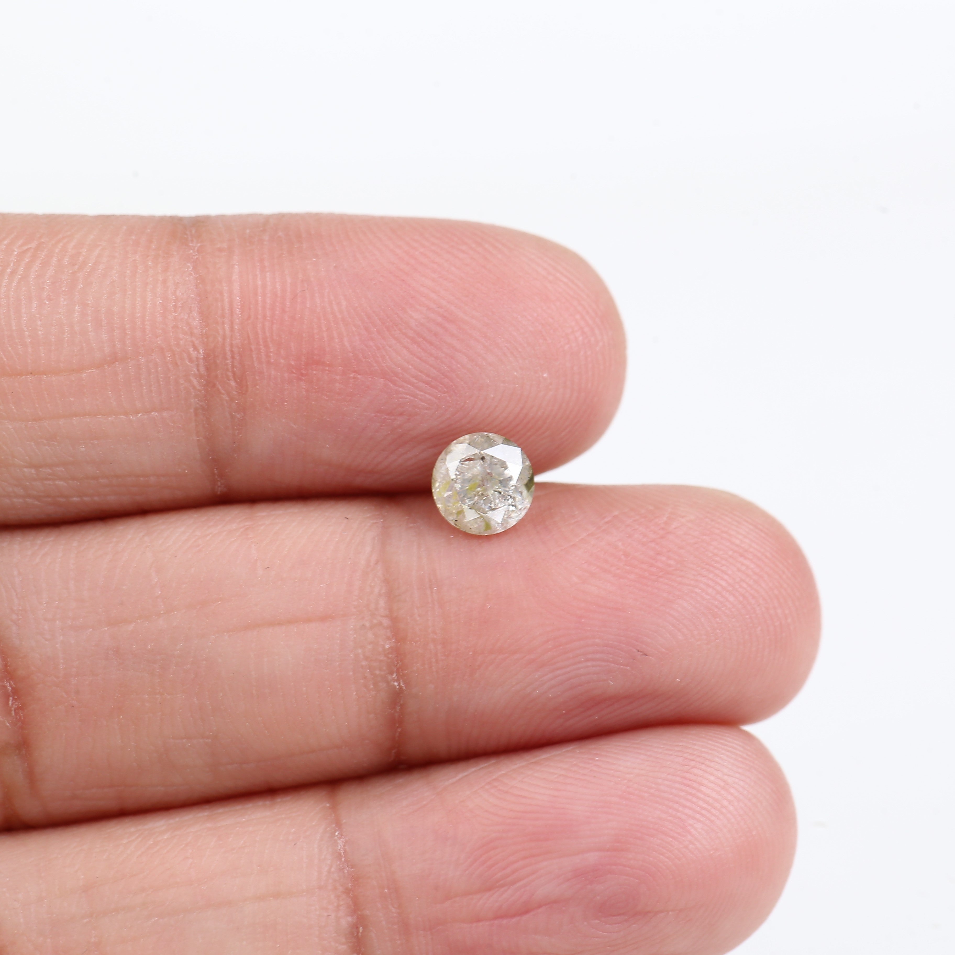 0.72 Carat Natural Grey Round Salt and Pepper Icy Diamond 5.38 MM