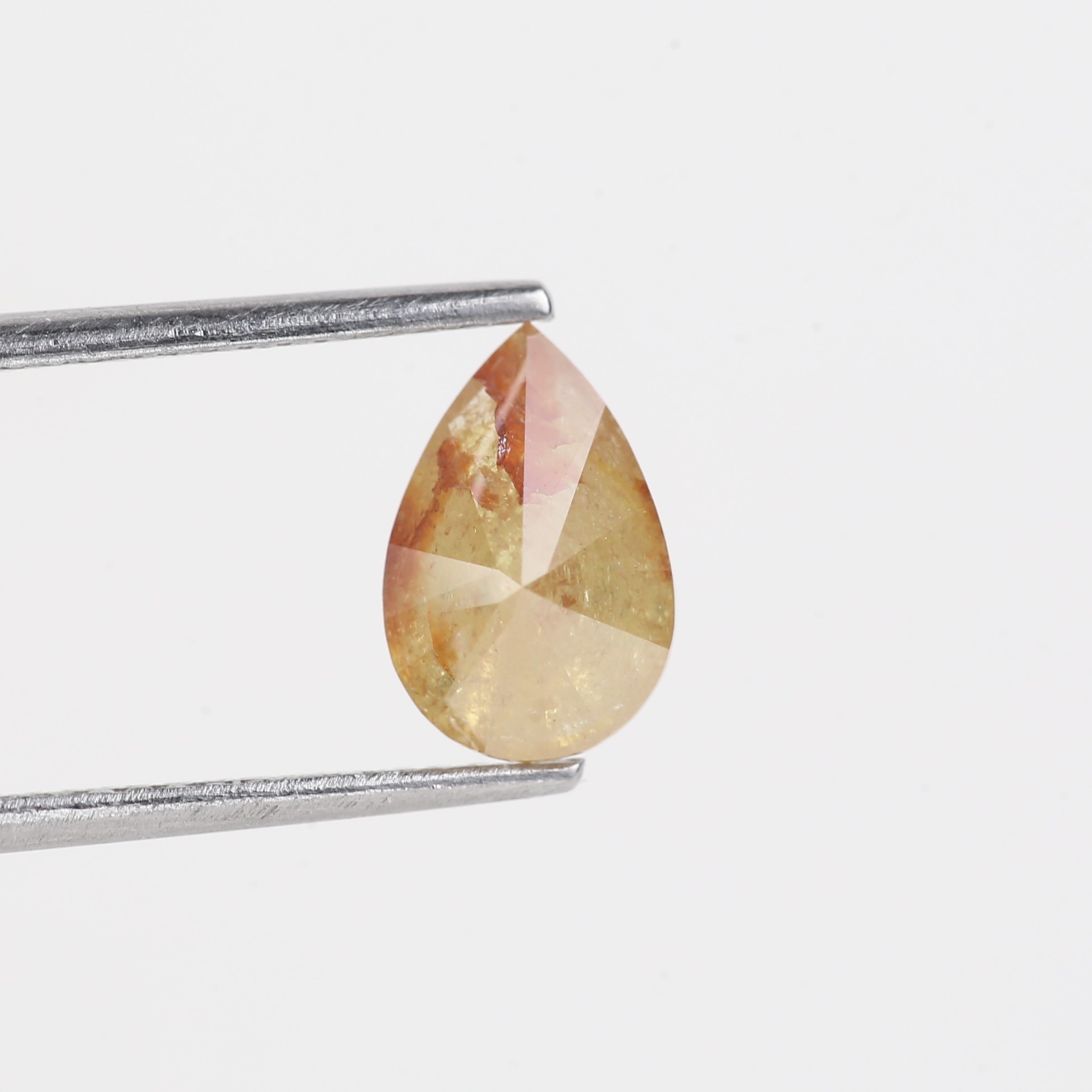 1.64 Carat Natural Pear Cut Yellow Red Salt And Pepper Diamond 9.10 MM