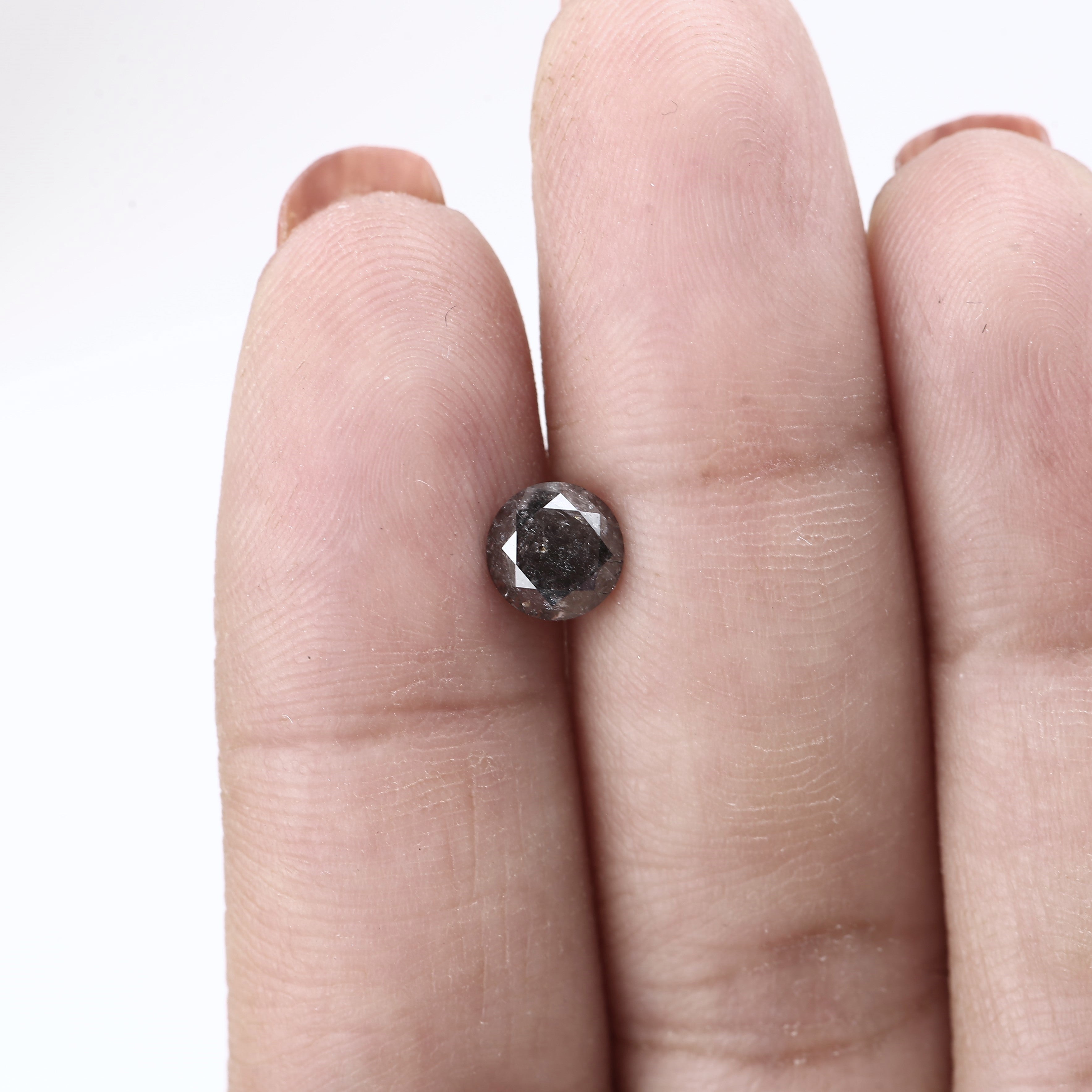 1 Ct Fancy Black Round Salt & Pepper Diamond 6 MM