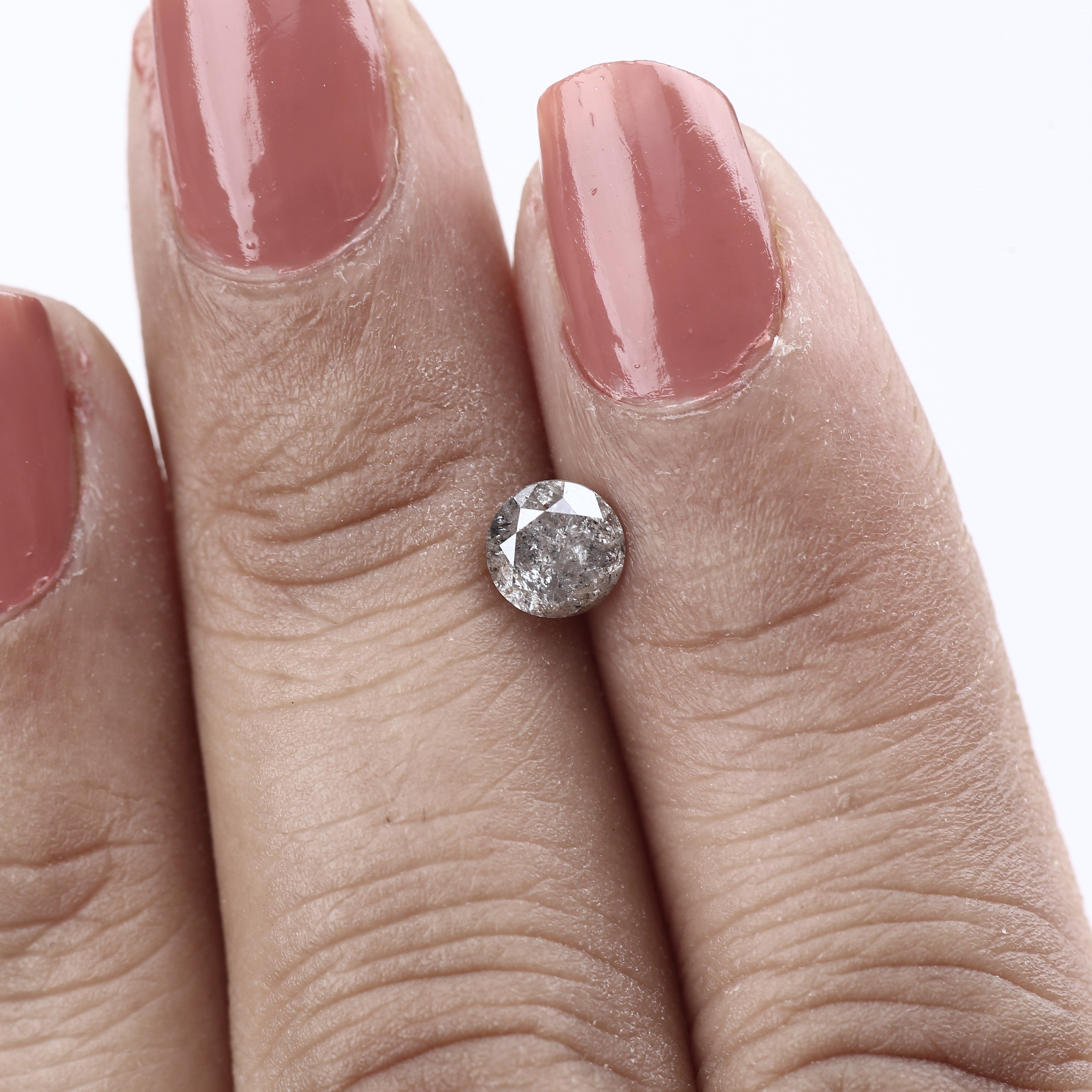 0.70ct Round Salt and Pepper Diamond Natural Gray for Unique Rings