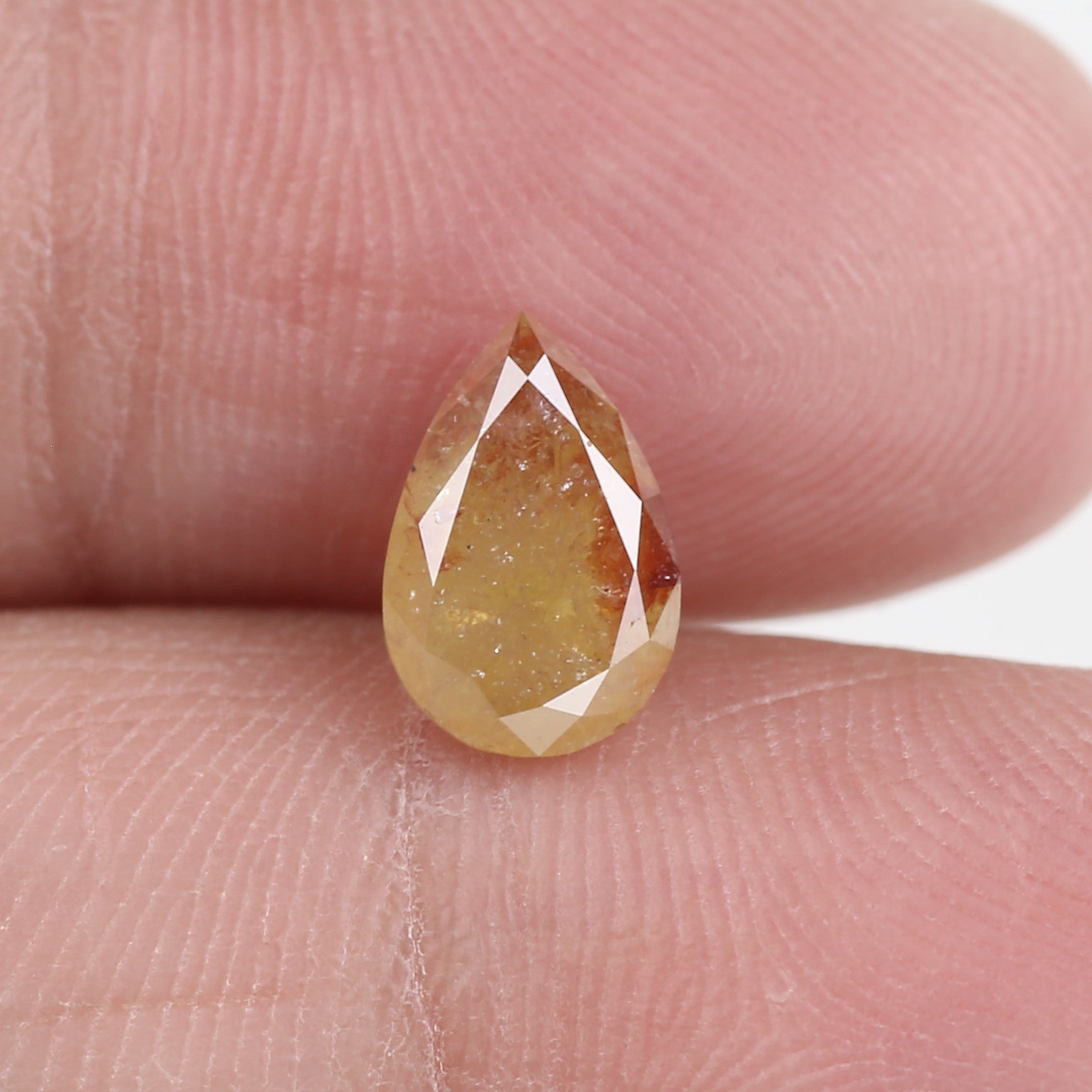 1.64 Carat Natural Pear Cut Yellow Red Salt And Pepper Diamond 9.10 MM