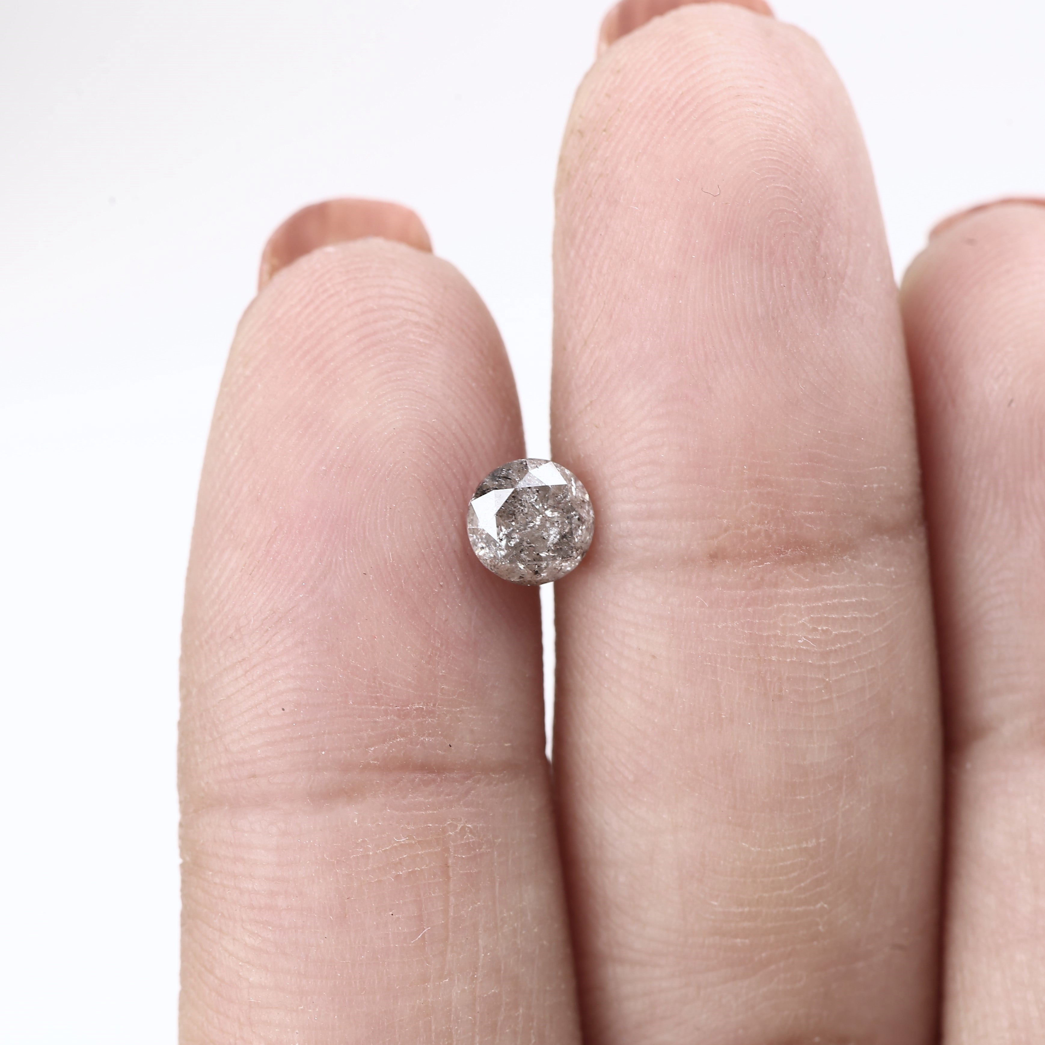 0.70ct Round Salt and Pepper Diamond Natural Gray for Unique Rings