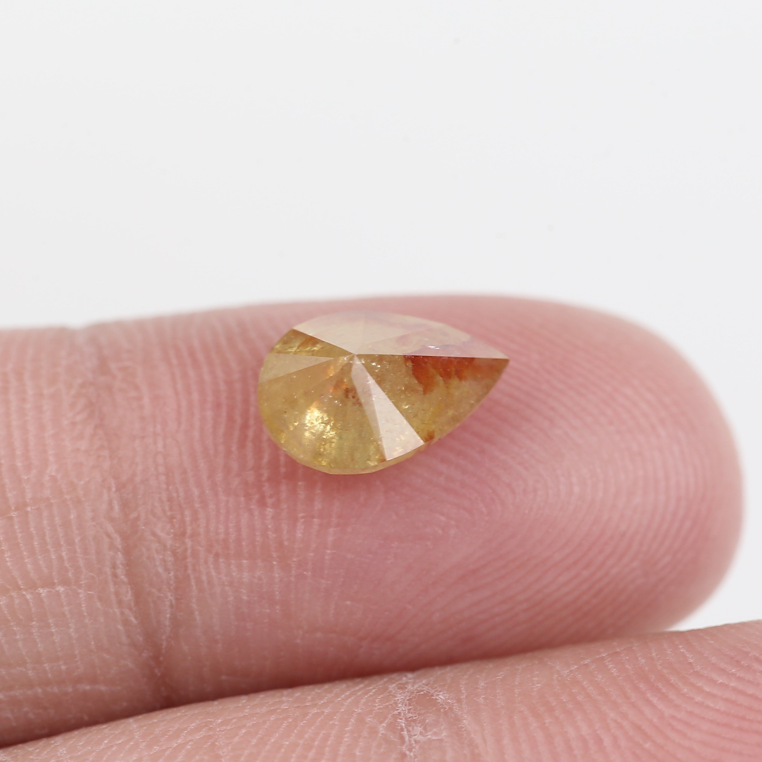 1.64 Carat Natural Pear Cut Yellow Red Salt And Pepper Diamond 9.10 MM