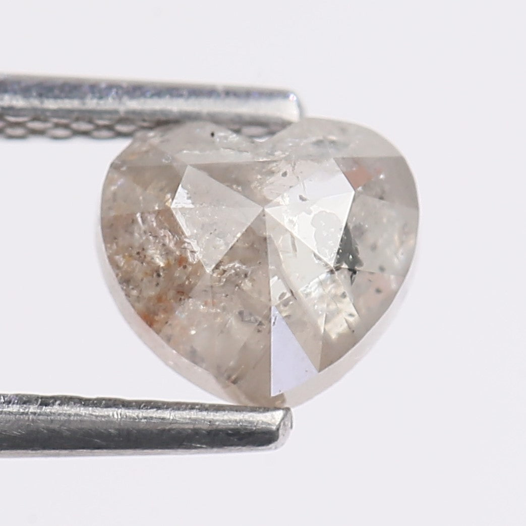 0.82 Carat Natural Salt And Pepper Heart Shape Diamond 5.46 MM