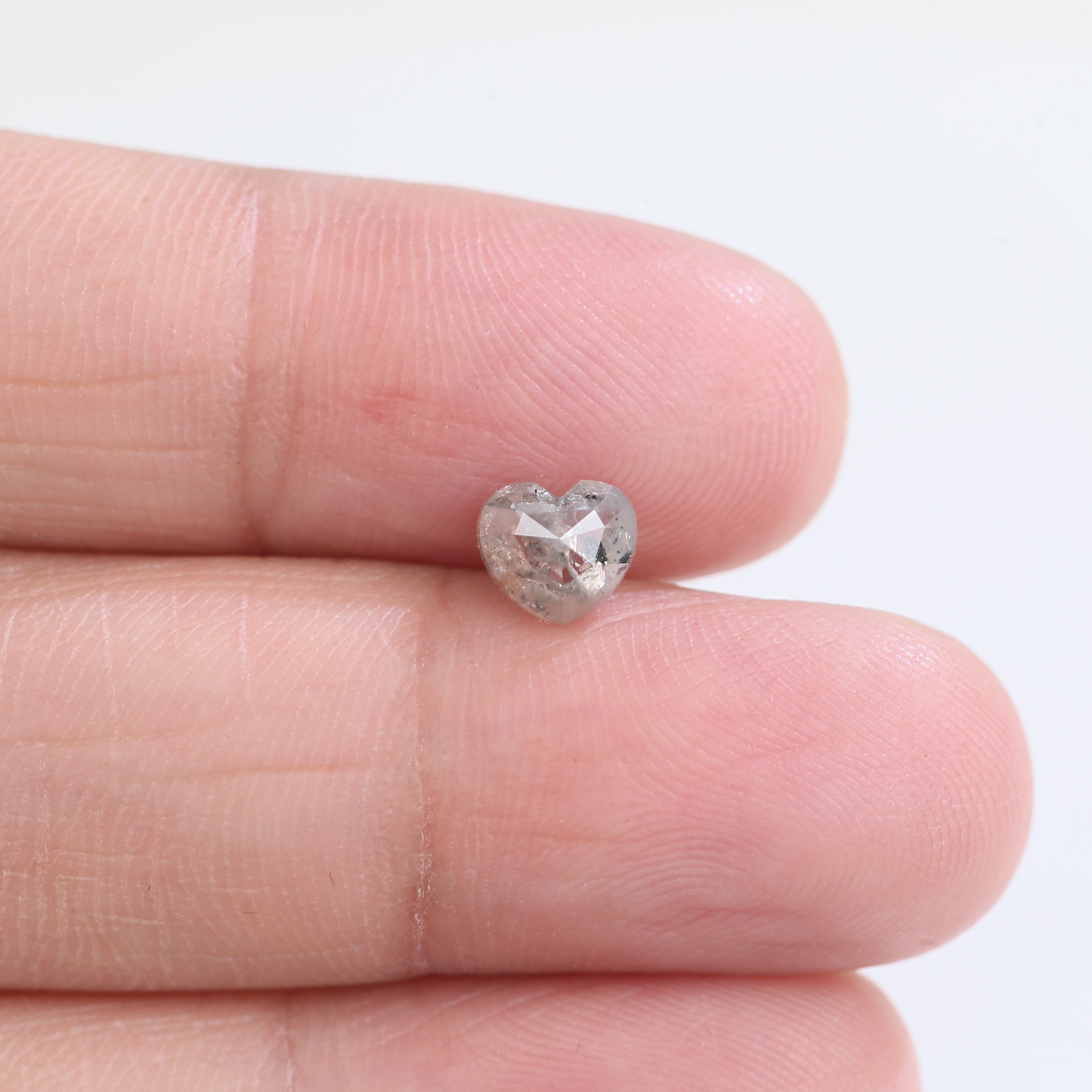 0.82 Carat Natural Salt And Pepper Heart Shape Diamond 5.46 MM