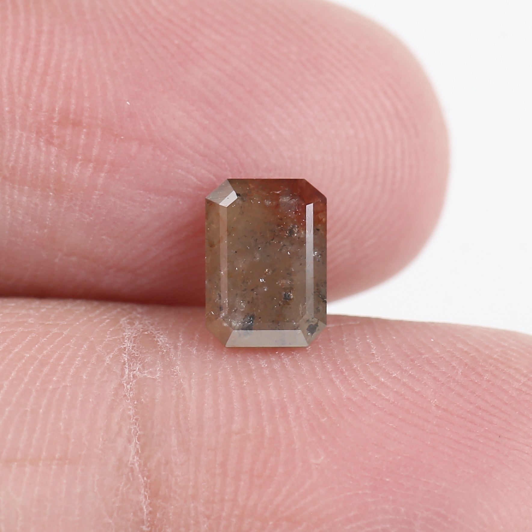 1 Carat Salt And Pepper Diamond Emerald Cut Natural 7.07 MM