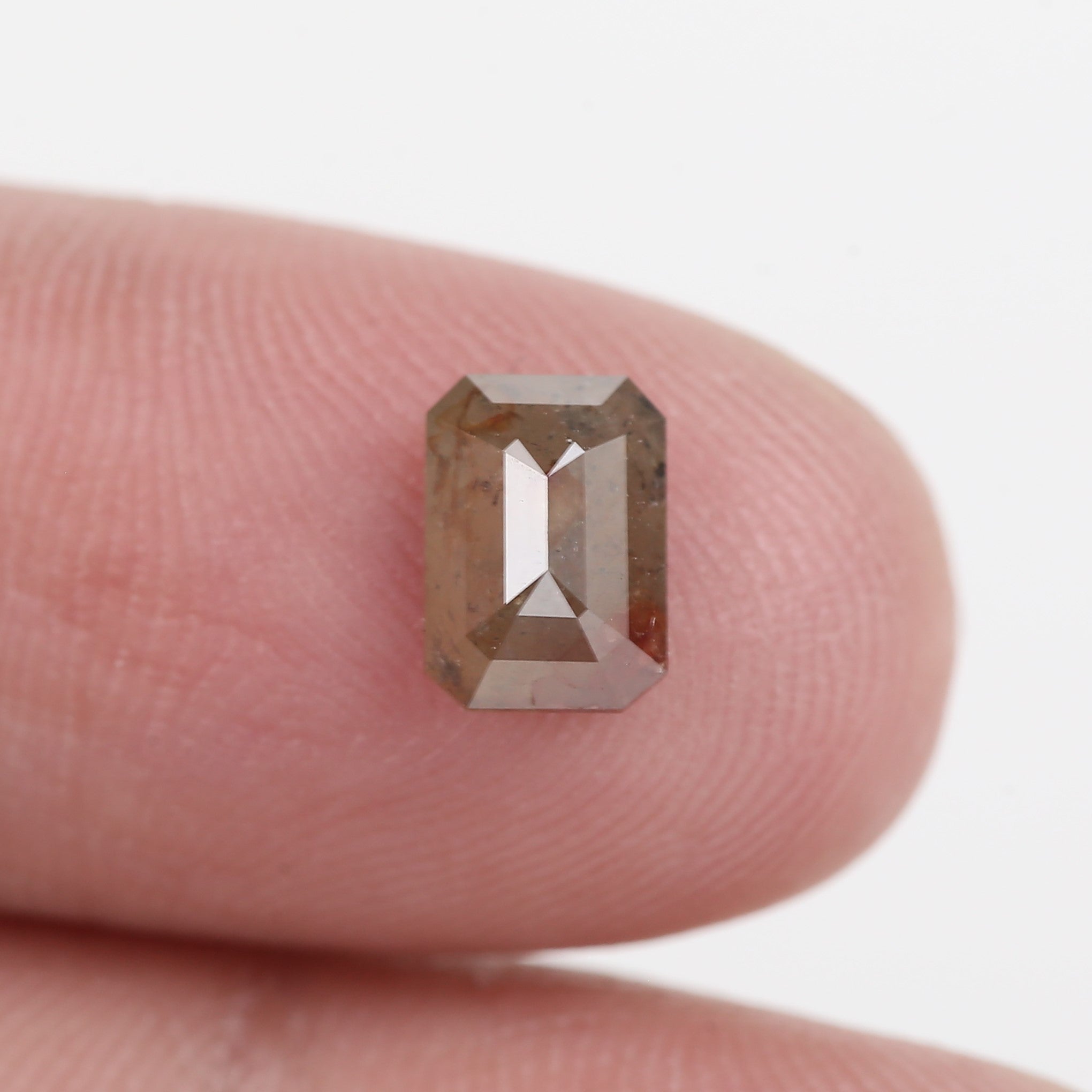 1 Carat Salt And Pepper Diamond Emerald Cut Natural 7.07 MM