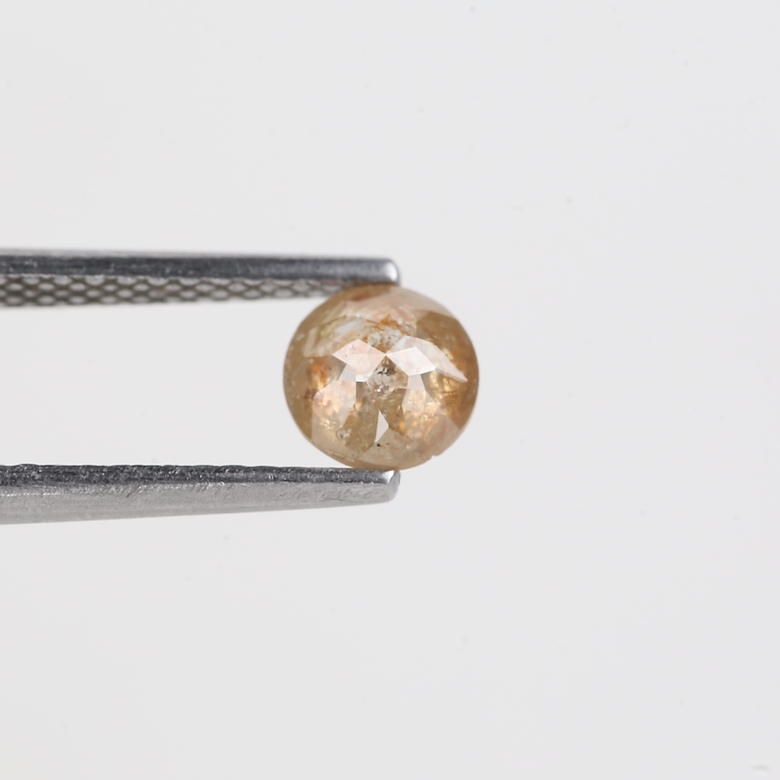 0.55 Carat Salt And Pepper Diamond Orange Round Brilliant Cut Diamond 4.95 MM