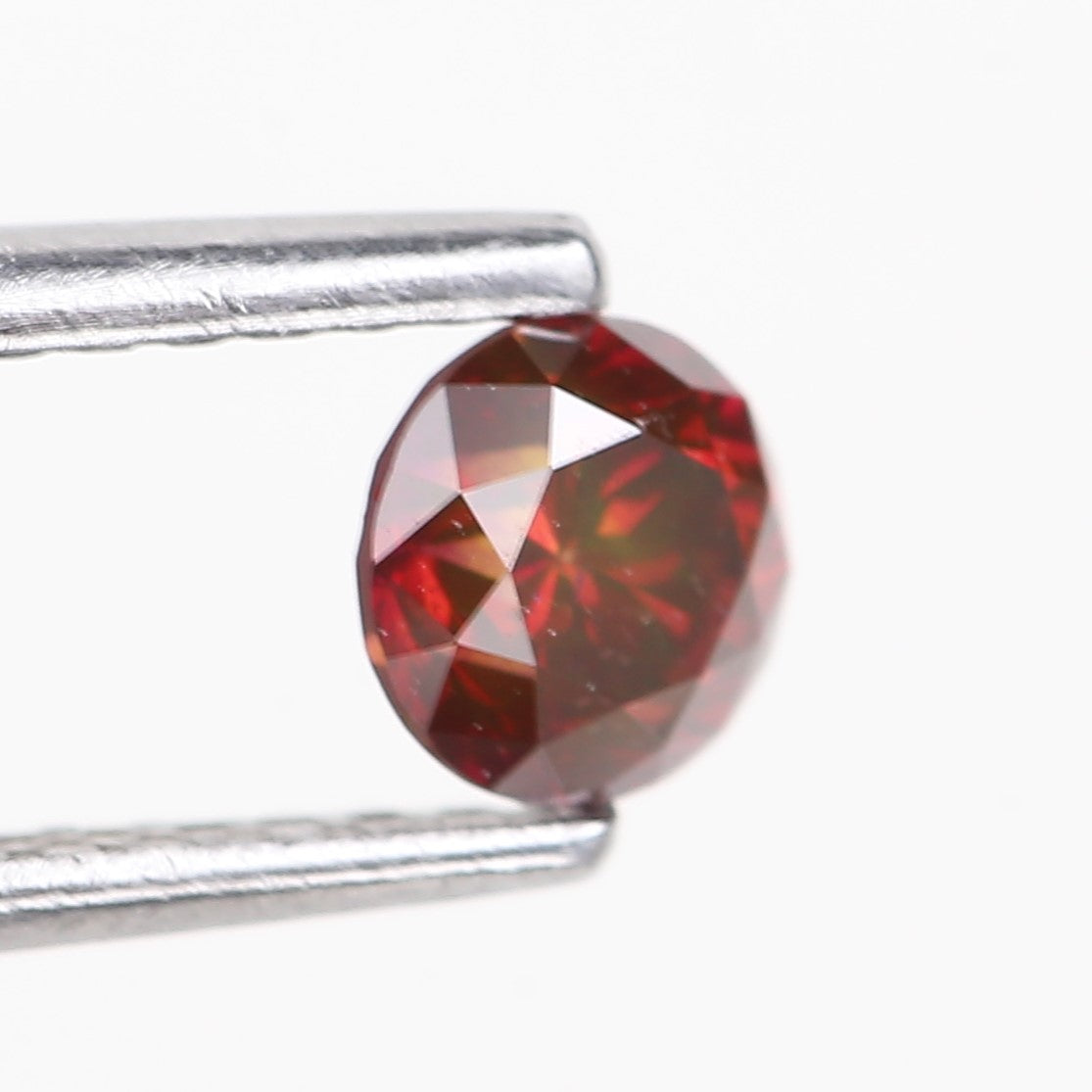 0.32 Carat Natural Fancy Pink Red Salt and Pepper Diamond 4.4 MM