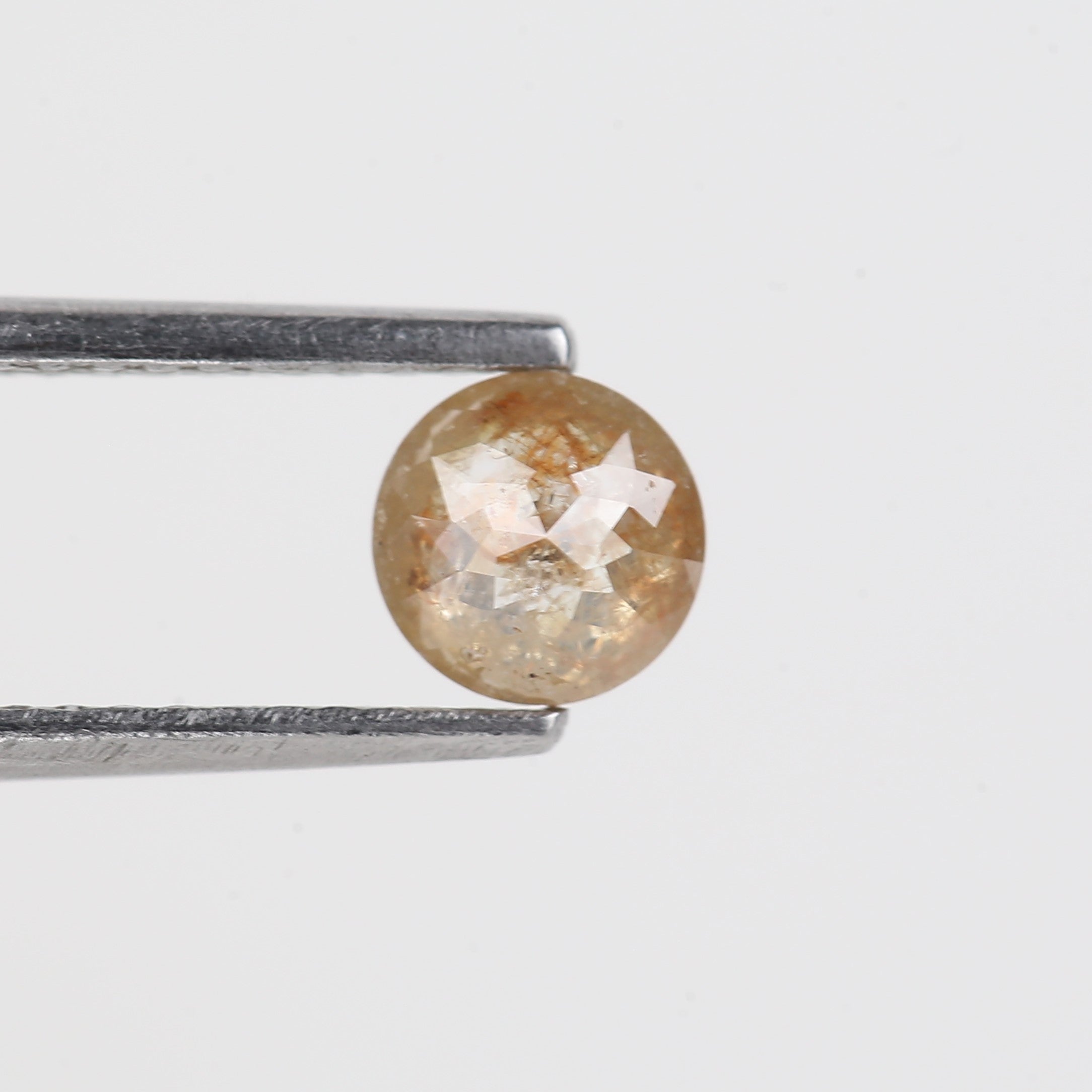 0.55 Carat Salt And Pepper Diamond Orange Round Brilliant Cut Diamond 4.95 MM